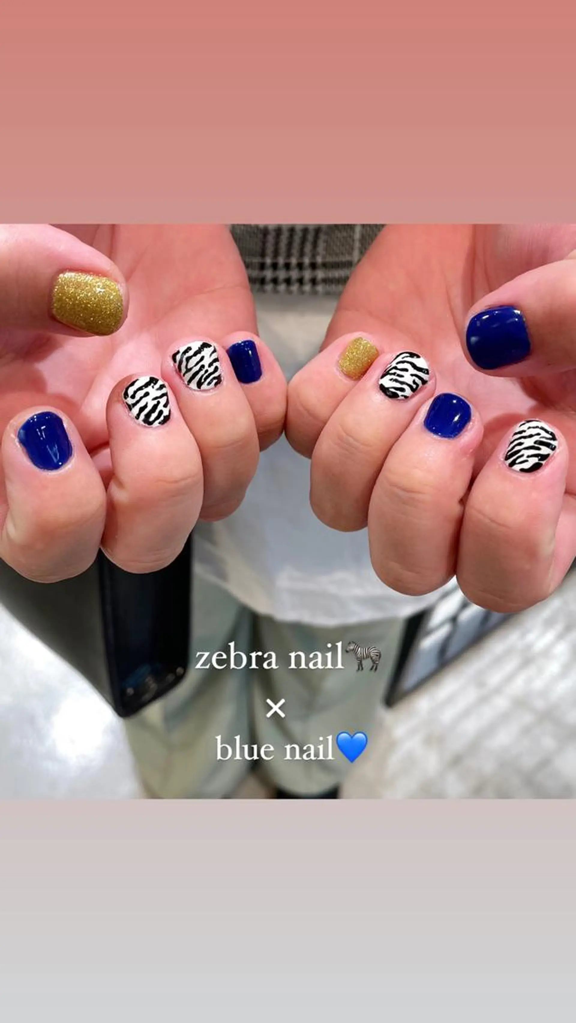 ネイル アニマル柄 ハンドネイル 淡色ネイル 🎀moeのネイルデザイン