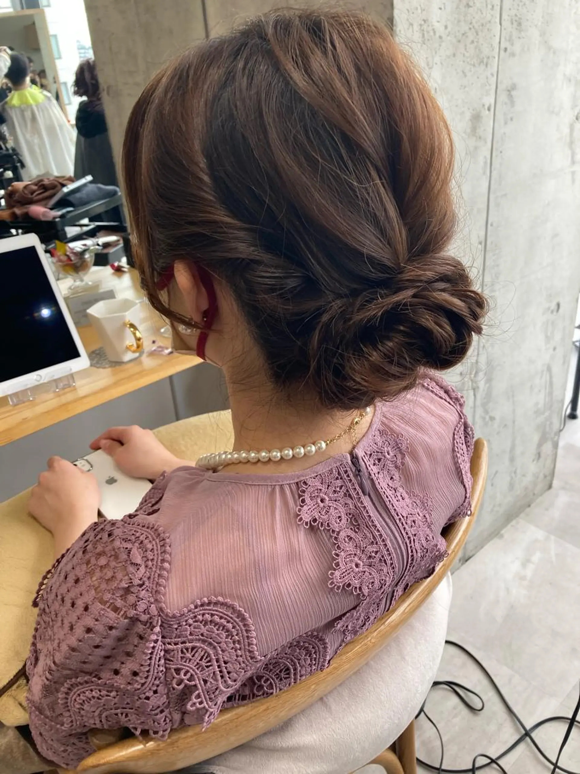 セミロング ヘアセット ✨色持ちの良い艶 カラー✨蟹江真世のヘアスタイル