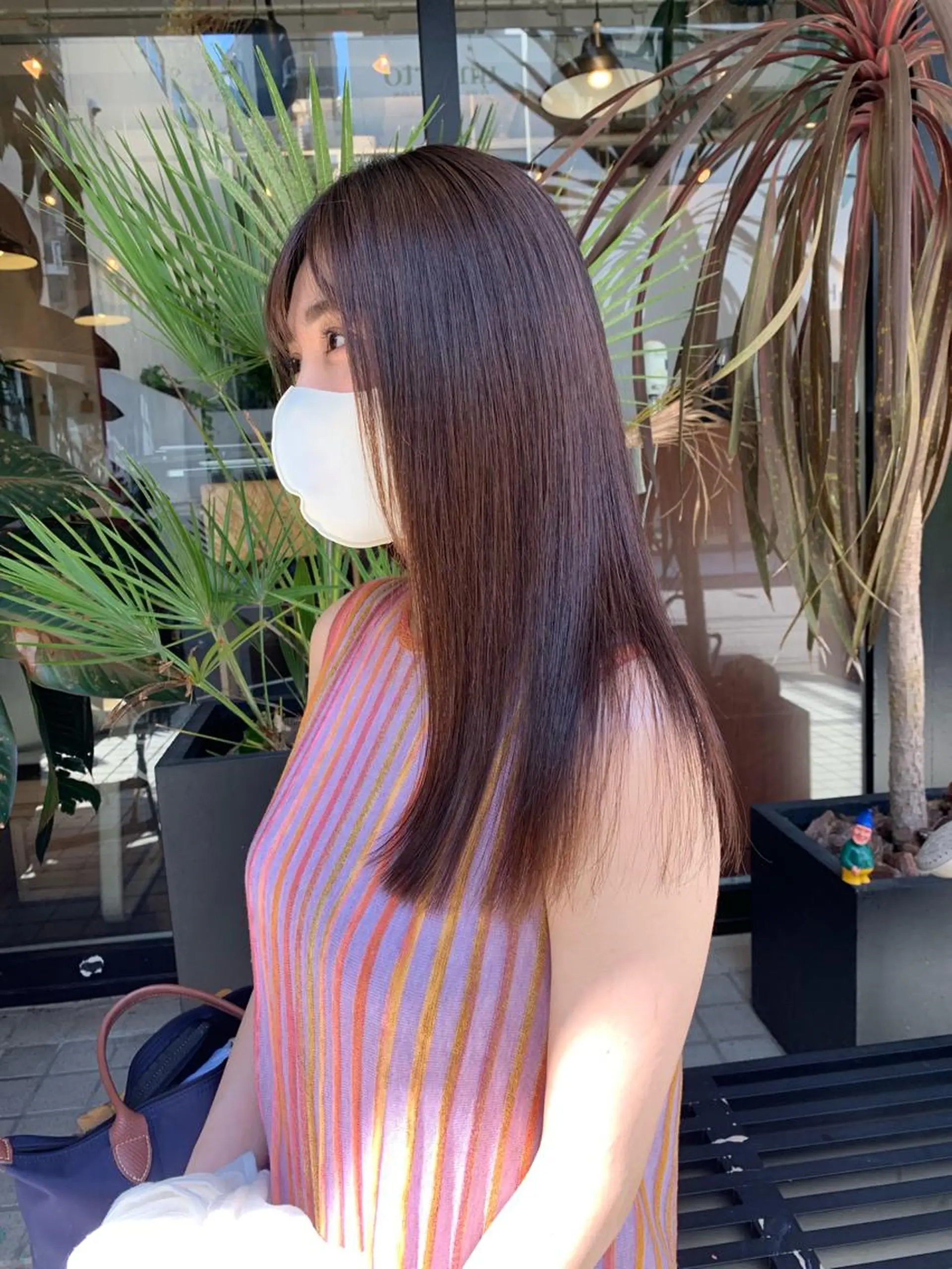 ミディアム カラー 髪質改善 トリートメント カット 縮毛矯正 柔らかブラウン/顔周 りレイヤー♡ユウシのヘアスタイル