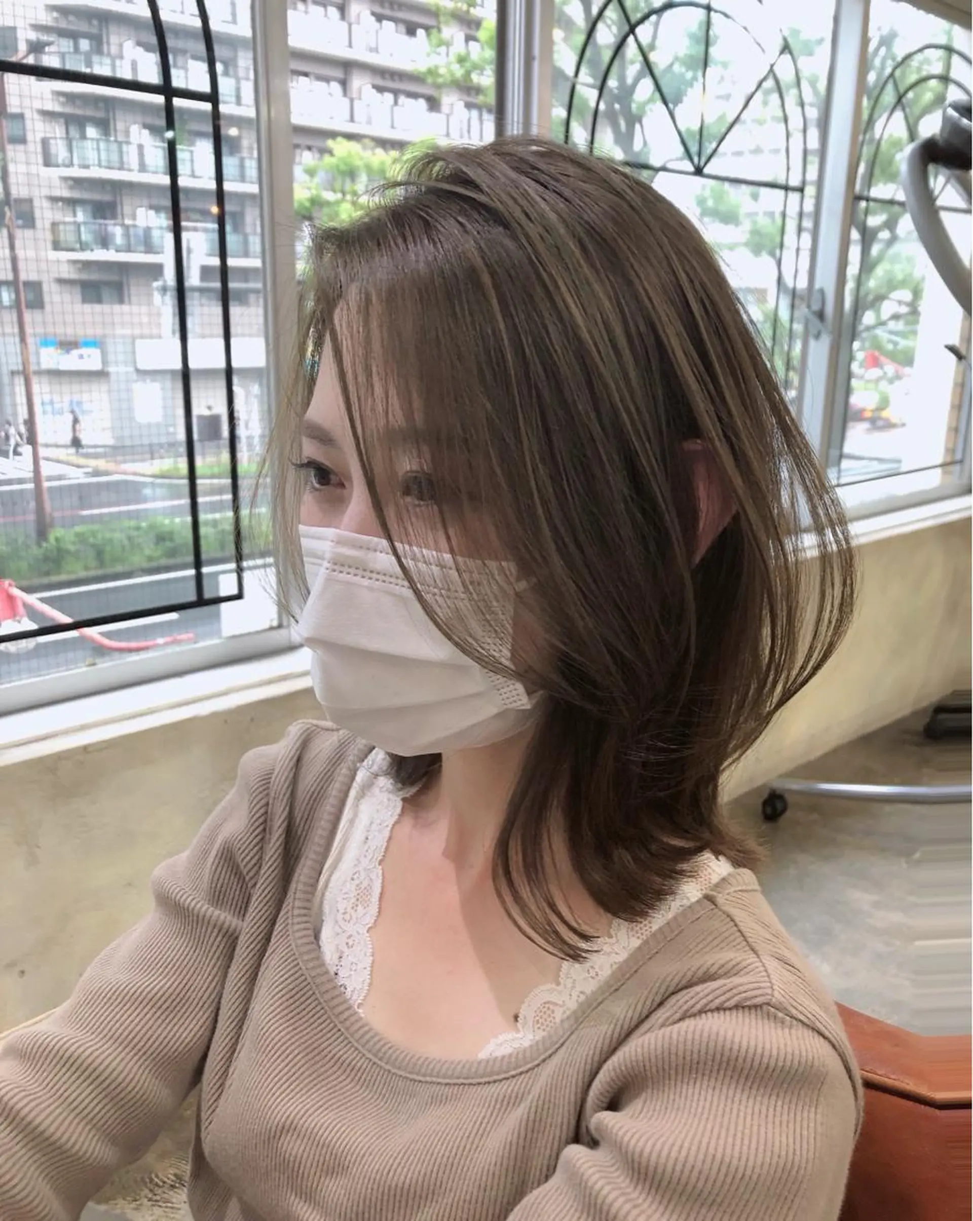 ミディアム カット ヘアカラー トリートメント 髪質改善✨ハツメイ オグ✂️のヘアスタイル