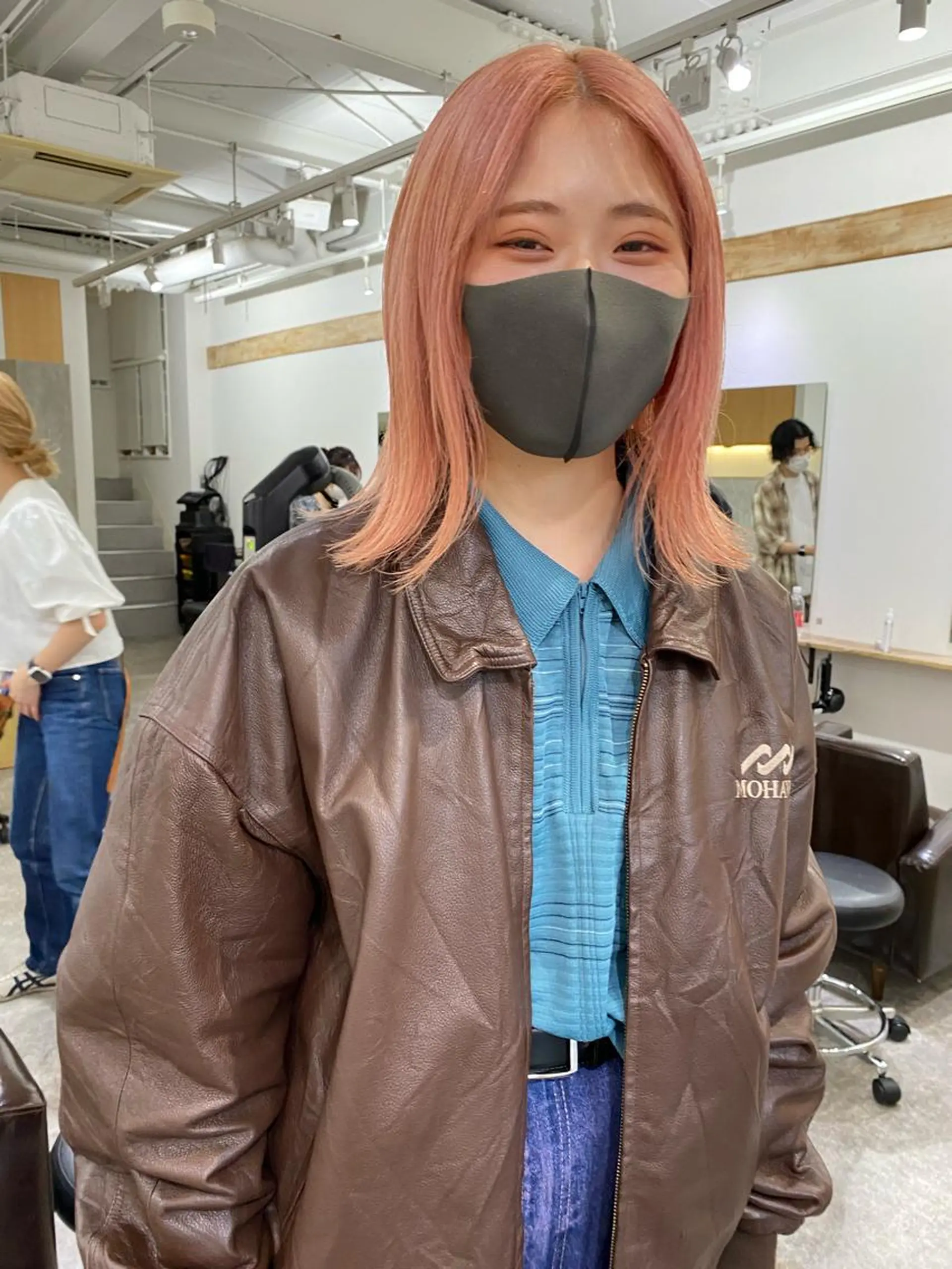 ミディアム カラー ピンクカラー ヘアカラー 森貴裕/ベージュ/ パーマ/オリーブのヘアスタイル