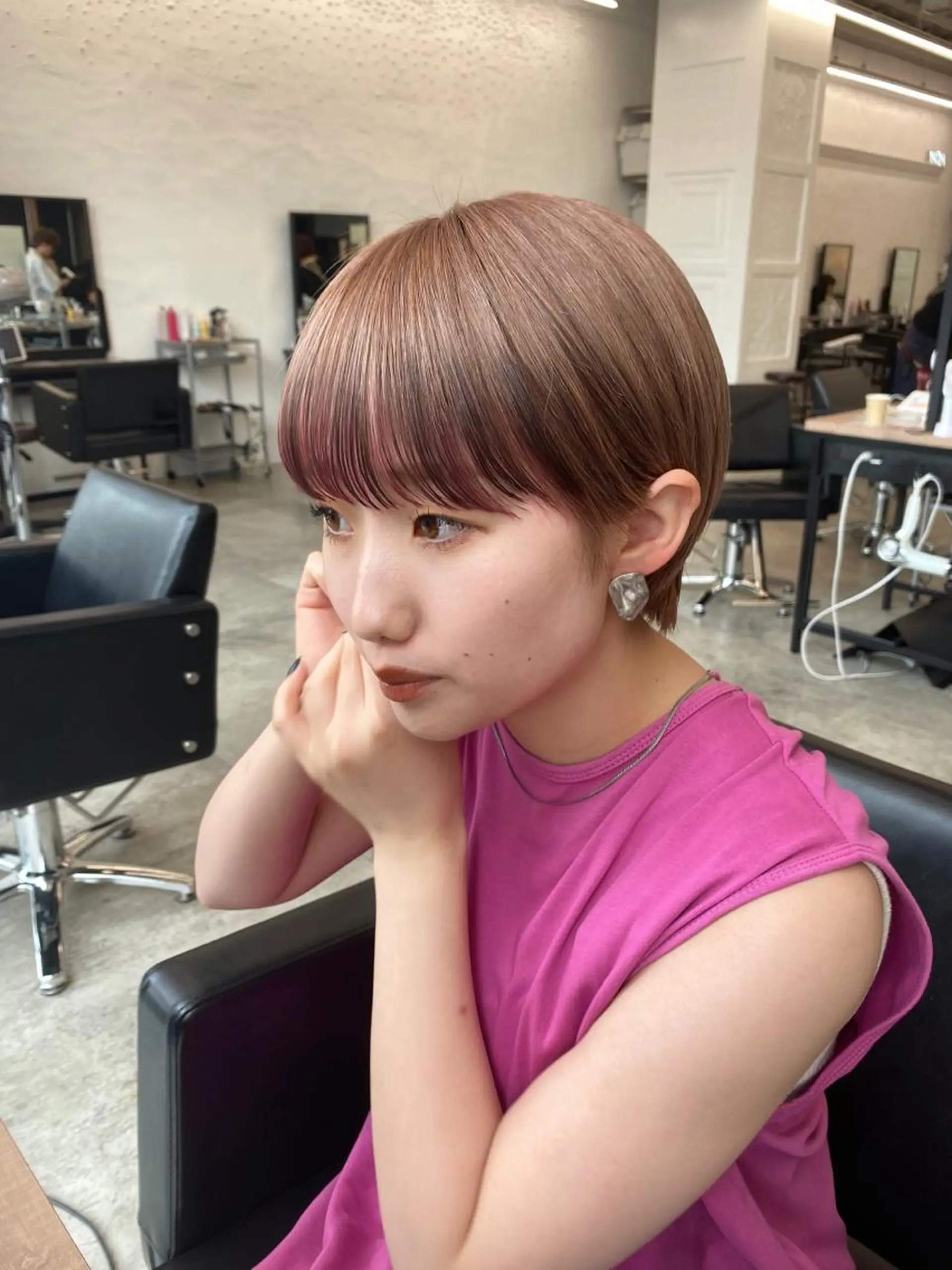 ショート カラー レイヤー/ボブ/透明 感カラー/nayuのヘアスタイル