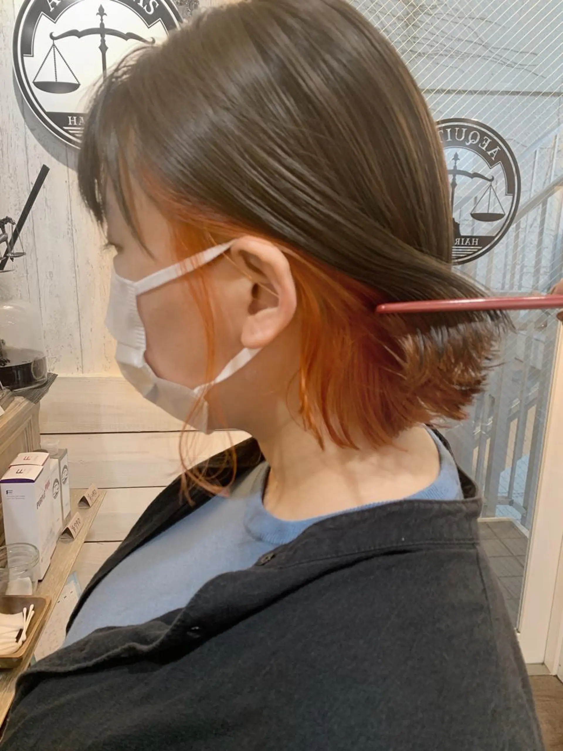 ミディアム カラー ダブルカラー イヤリングカラー ハイライトカラー イルミナカラー インナーカラー 🔆学生に人気🔆 AEQUITASのヘアスタイル