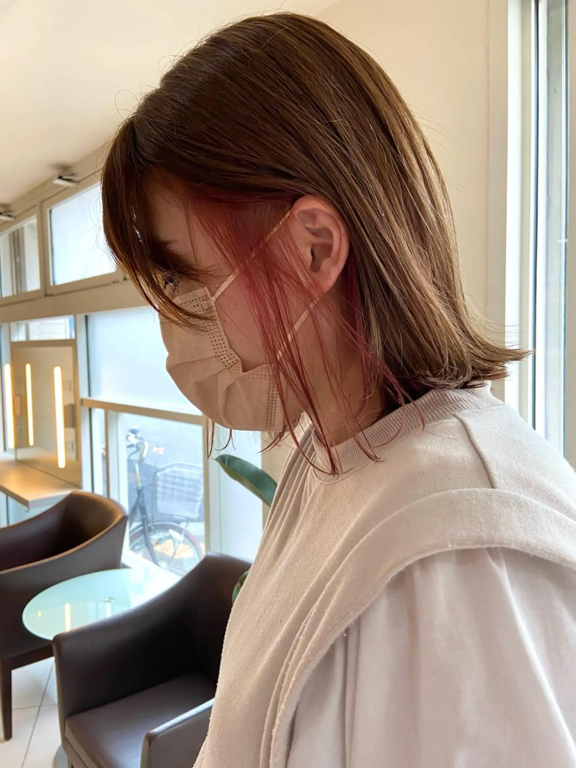 ミディアム カラー インナーカラー ピンクカラー 有馬ミク🌈 似合わせ美容師のヘアスタイル