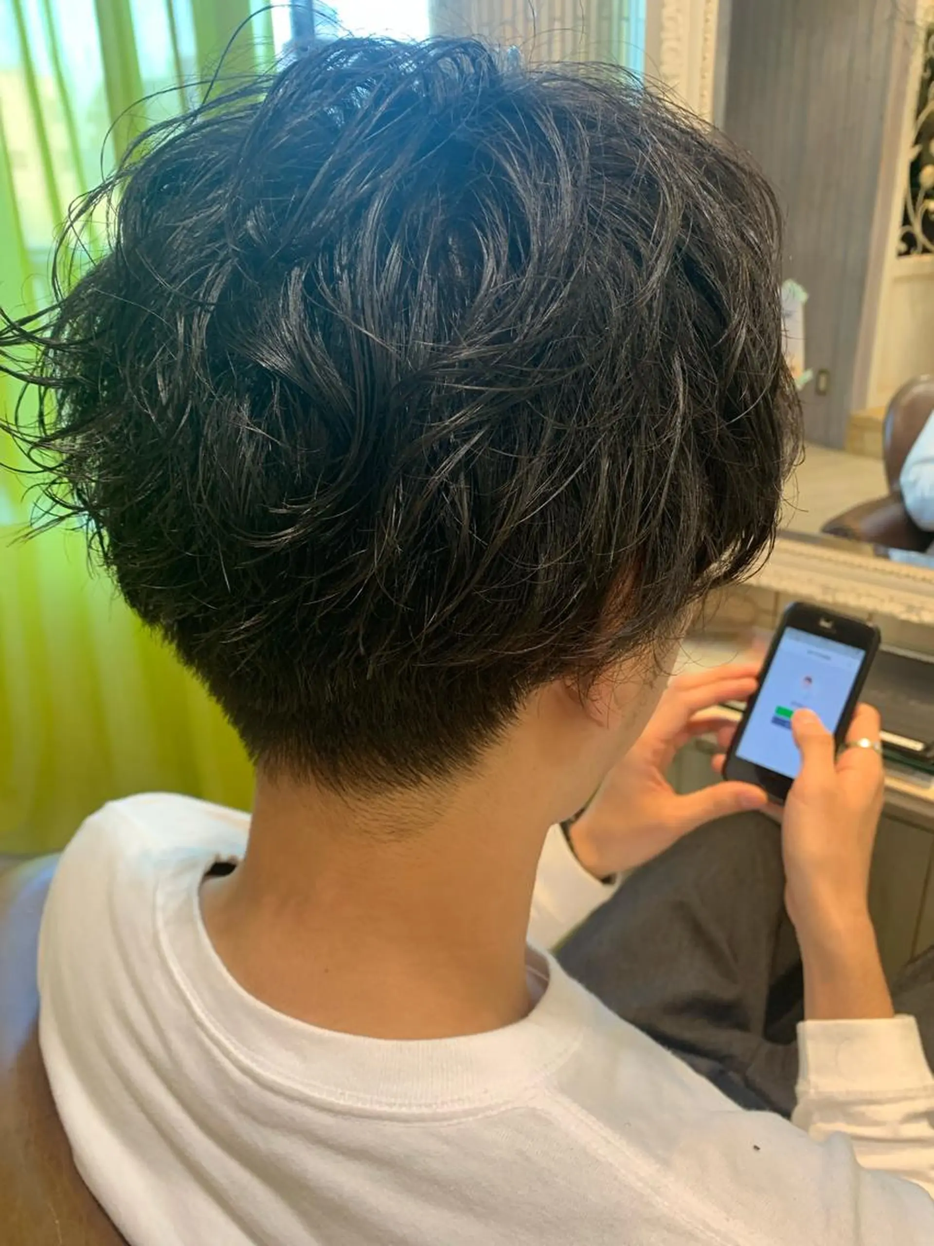 ミディアム パーマ ヘアアレンジ メンズ 増渕 駿介のヘアスタイル