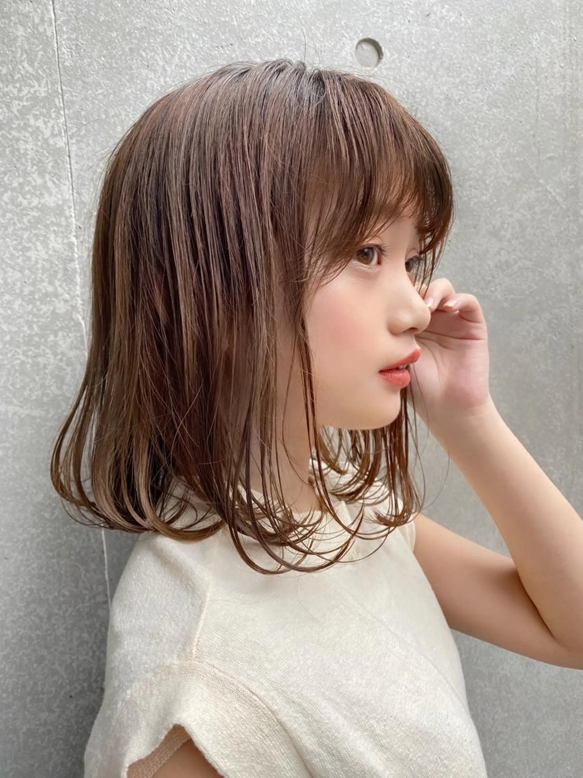 ミディアム カラー カット トリートメント 三浦 望のヘアスタイル