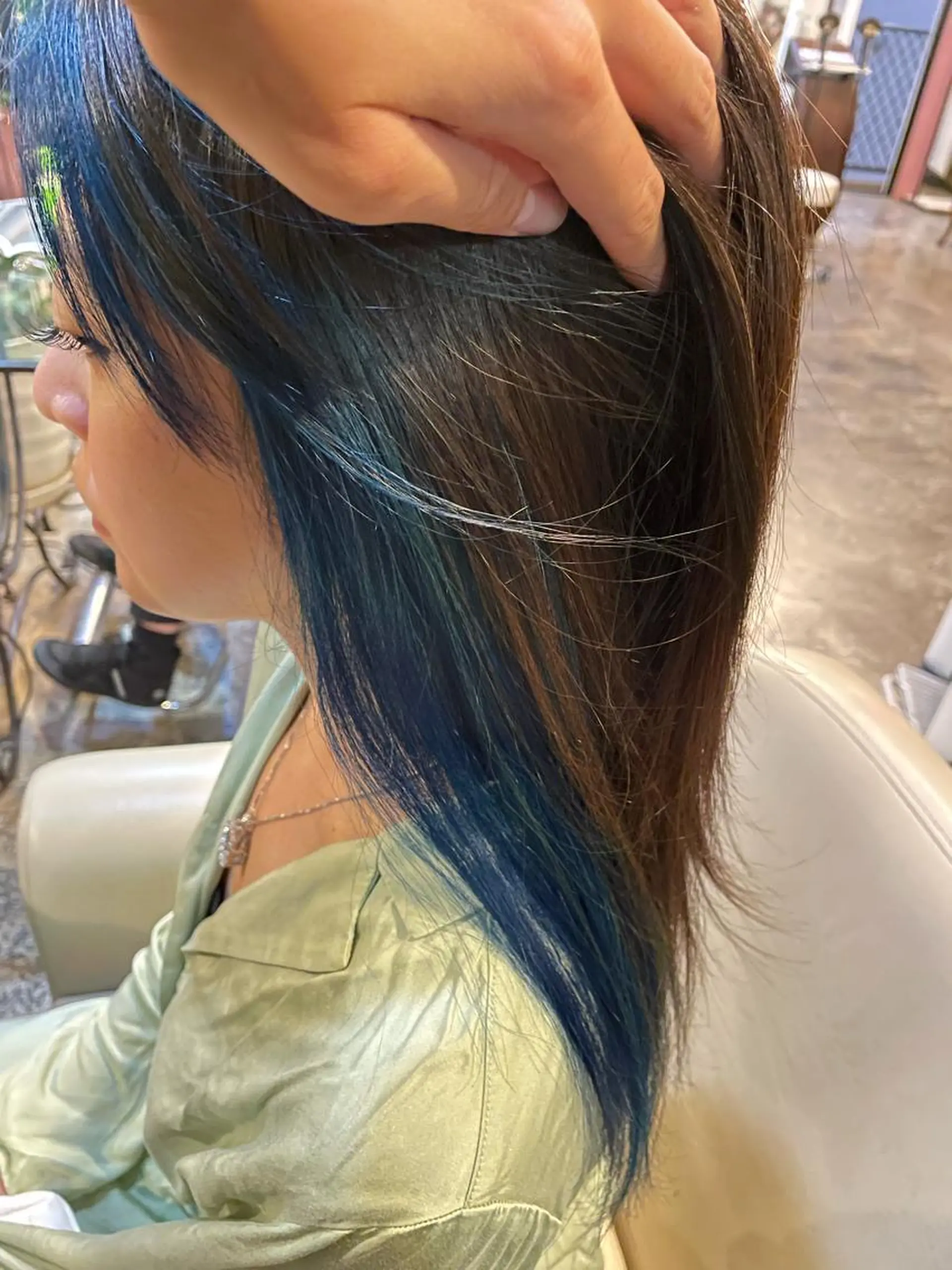 セミロング カラー パーマ ヘアアレンジ メンズ ヘアカラー ヘアセット 表参道Lise おおいしおりのヘアスタイル