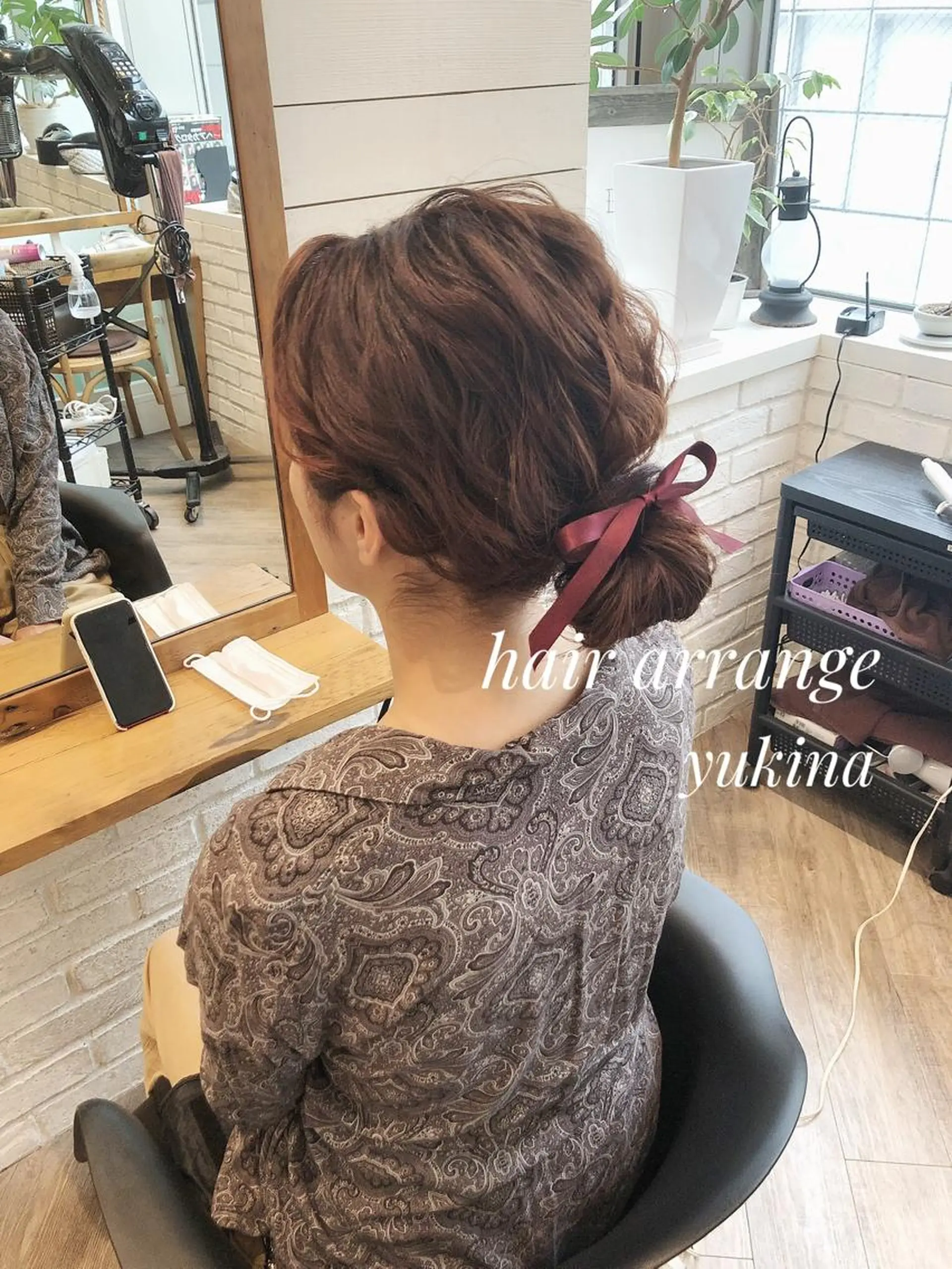 セミロング お団子ヘア ヘアセット Hair Salon BOTTOMS所属・✨透明感ケアカラー✨ 長野ゆきなのヘアスタイル