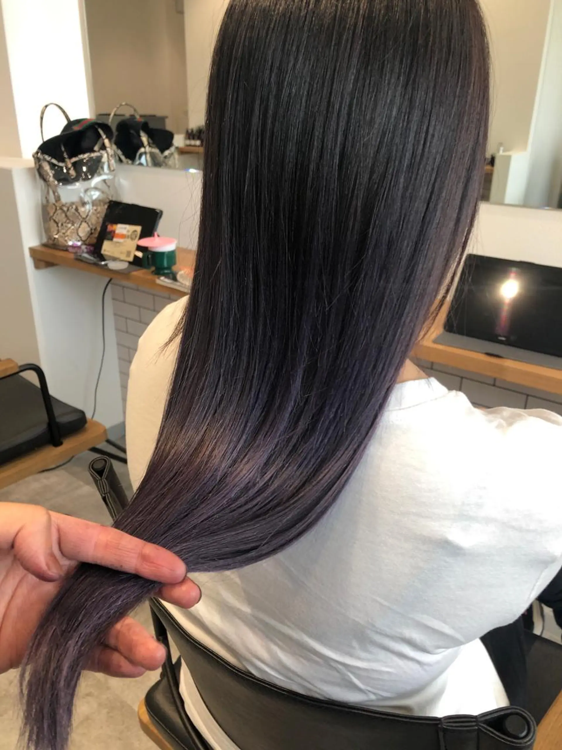 ミディアム カラー ブリーチ ラベンダーカラー トリートメント カット ヘアカラー トリートメント JILBLAN京都 ショート/ハイライトのヘアスタイル