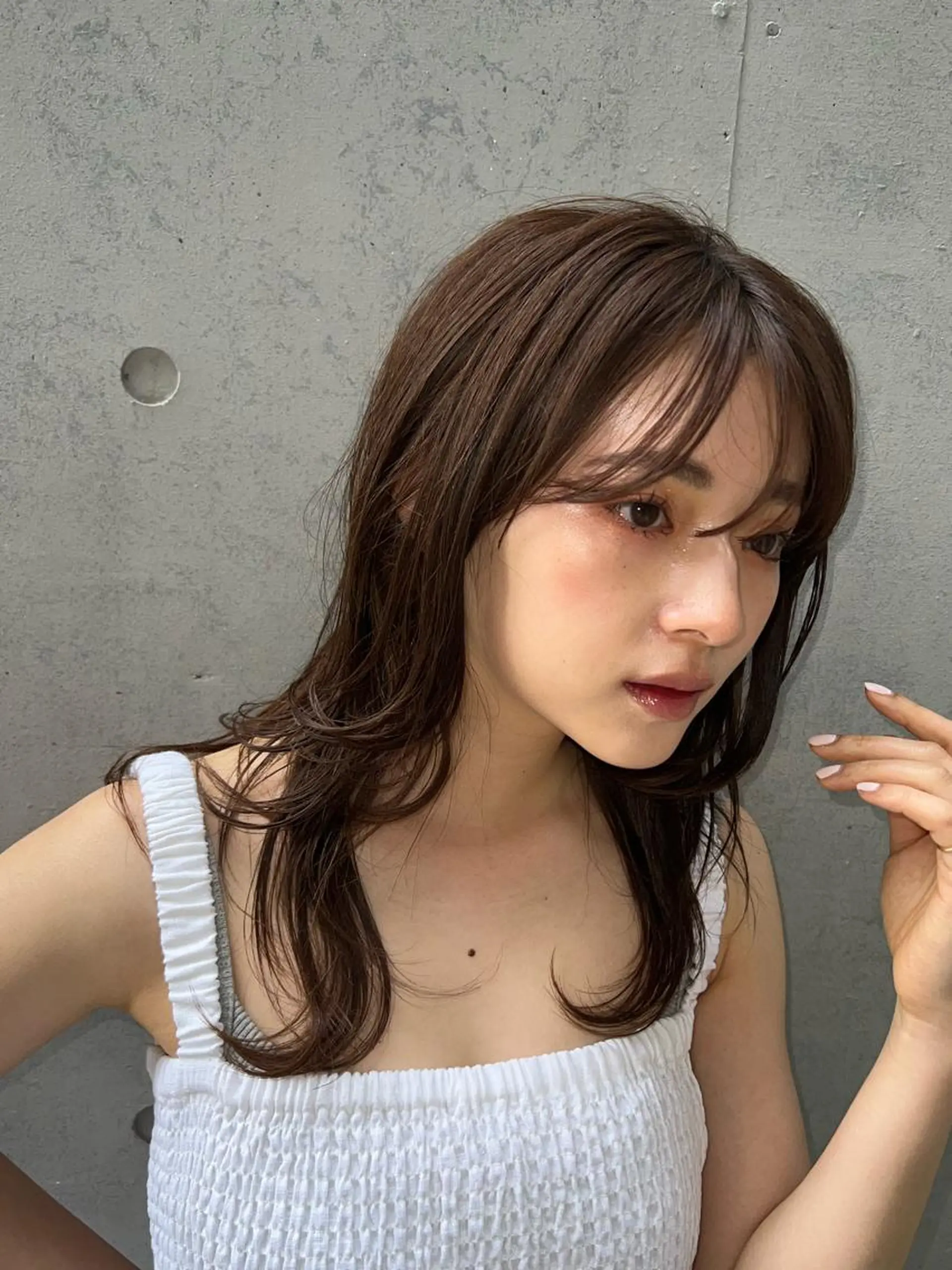 ミディアム パーマ ストレートパーマ ROBBY所属・松井美樹/似合わせ ガーリー・韓国のヘアスタイル