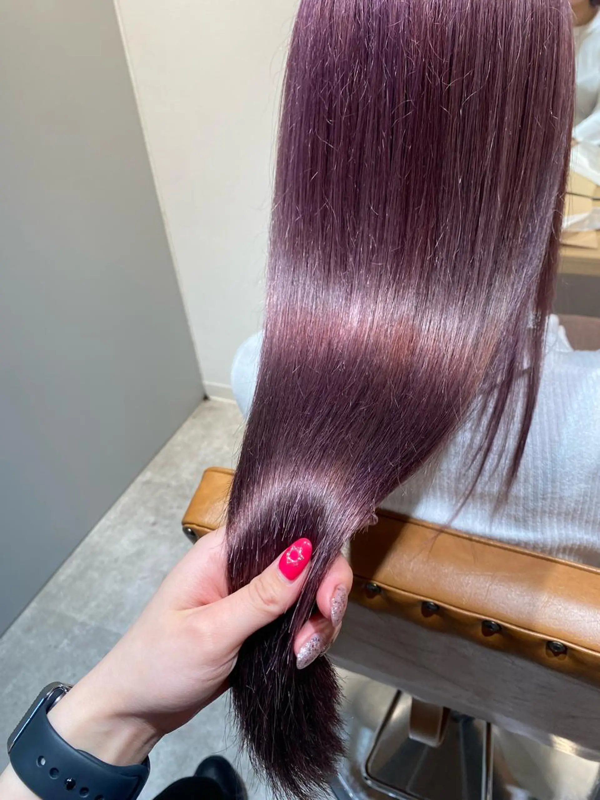 ロング カラー ブリーチ カット ヘアカラー オスズ 🎀´-のヘアスタイル