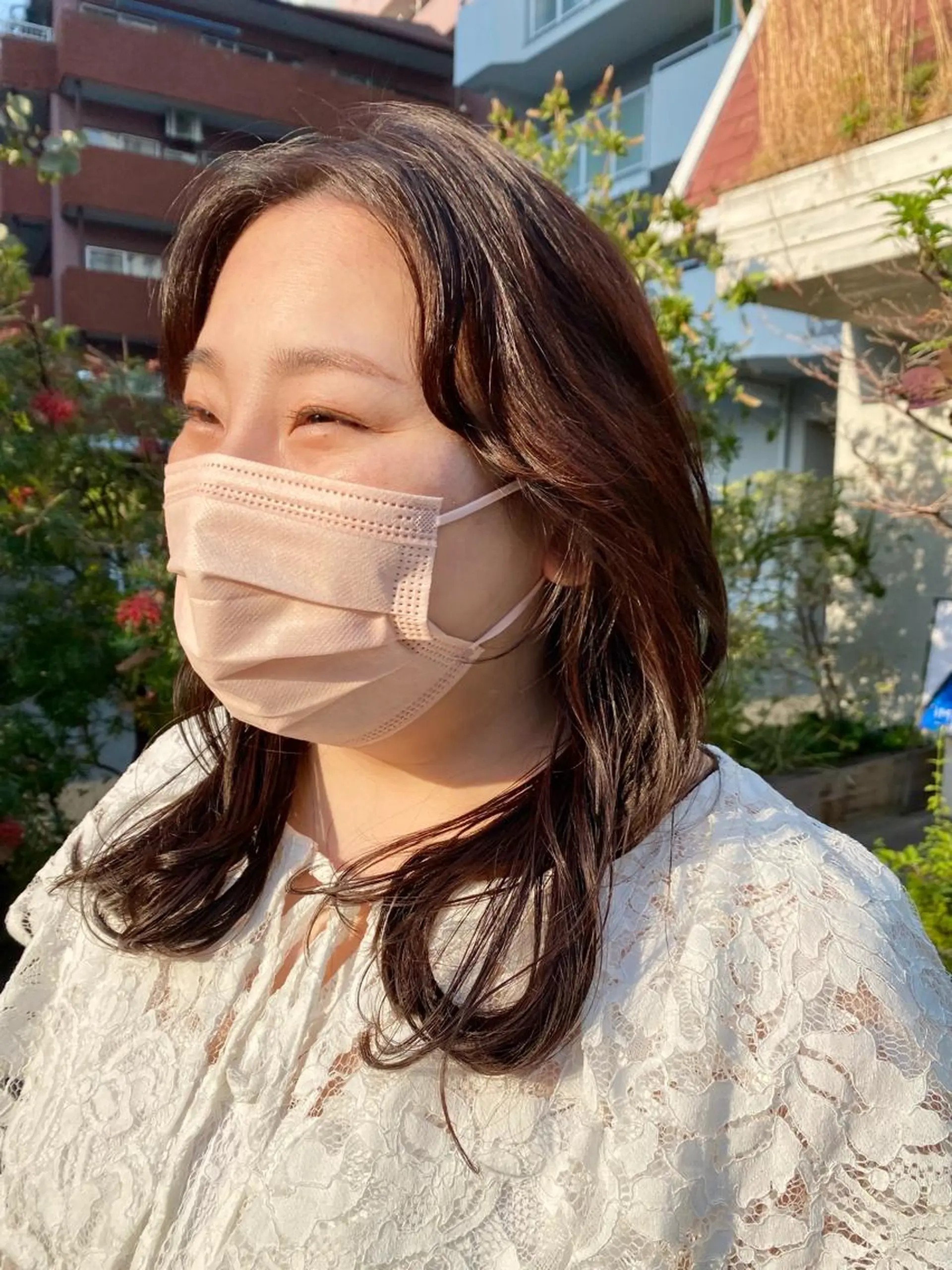 ミディアム カラー パーマ BELLA阿部野 TOMOMIのヘアスタイル