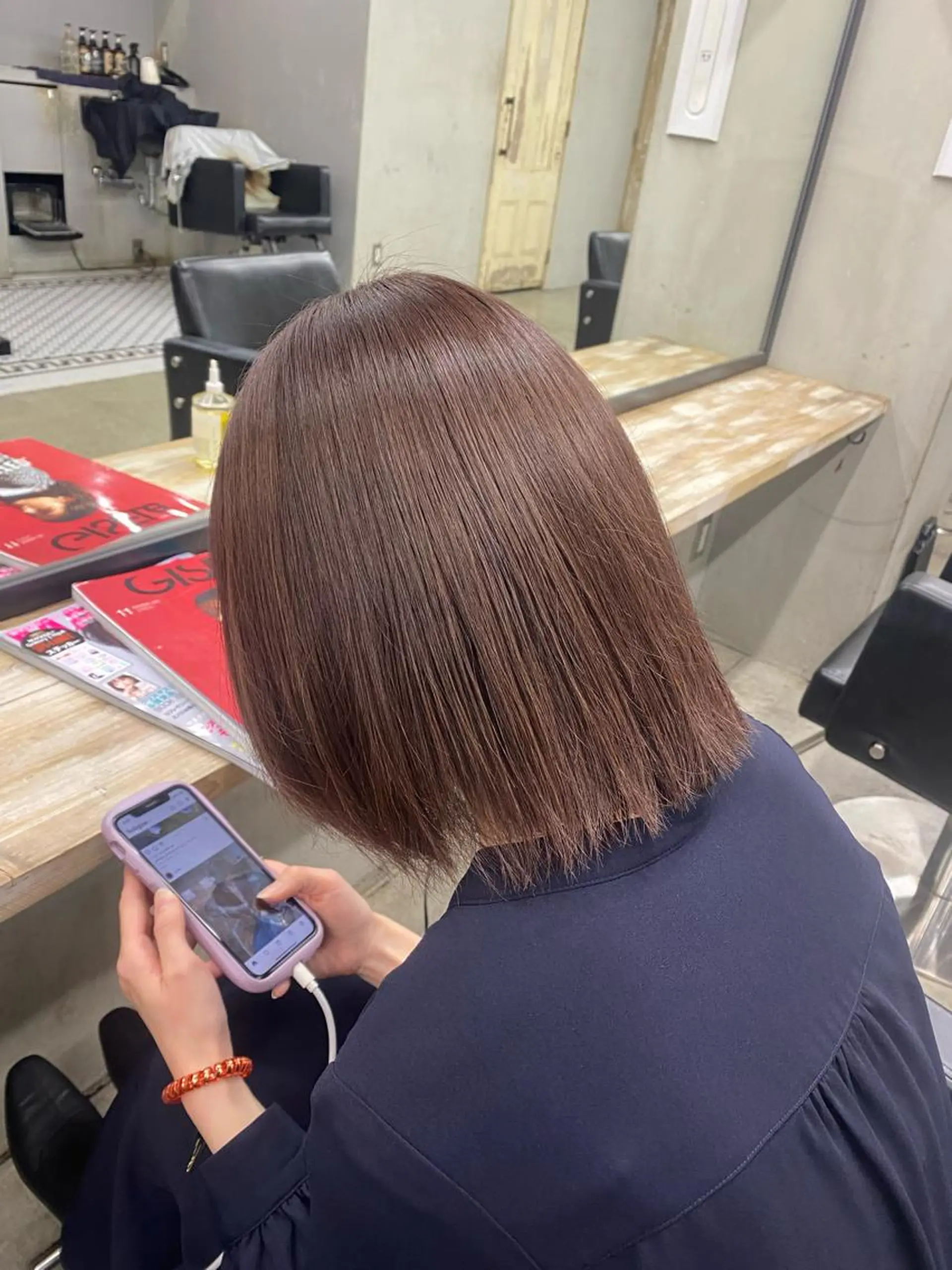 ミディアム パープルカラー ヘアカラー メンズカット/パーマ 艶カラーTAIGA︎のヘアスタイル