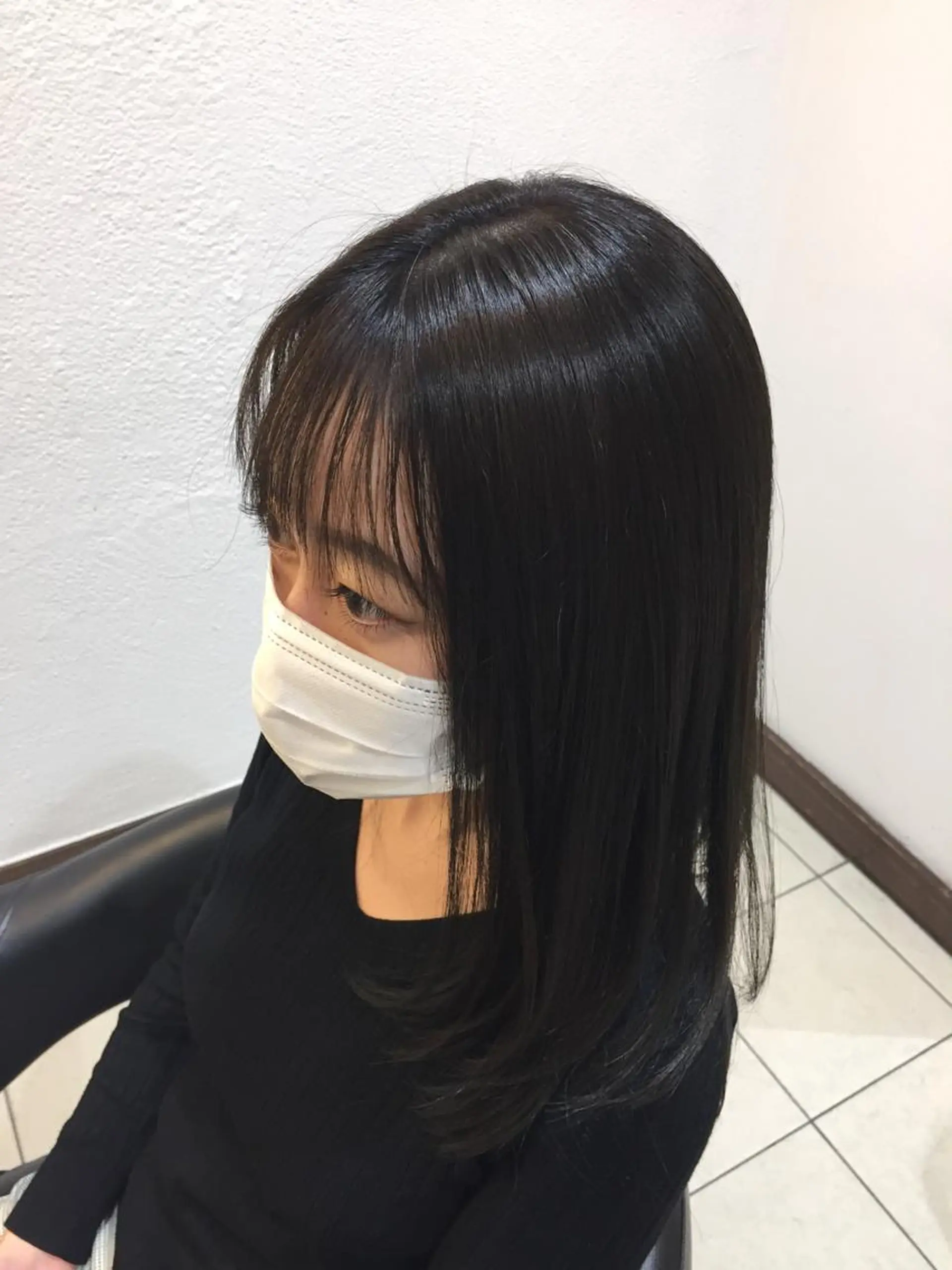 ロング カラー アッシュ オレンジ シースルーバング VanCouncil 千種所属・大竹 穂香のヘアスタイル