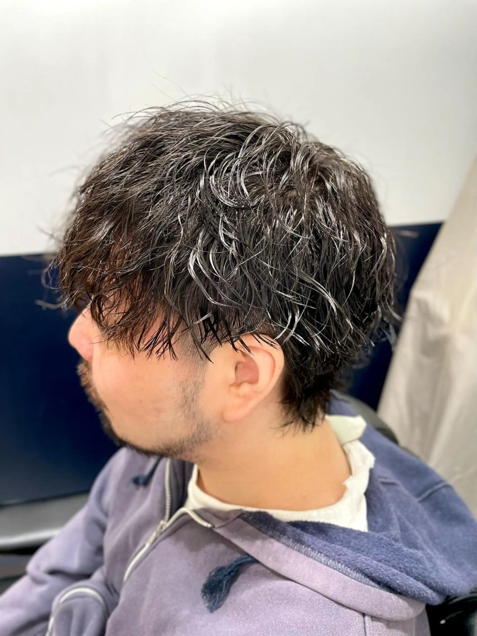 ミディアム パーマ メンズ マッシュウルフ マッシュ メンズウルフカット ウルフカット カット パーマ 銀座メンズカット/ 銀座メンズパーマ/のヘアスタイル