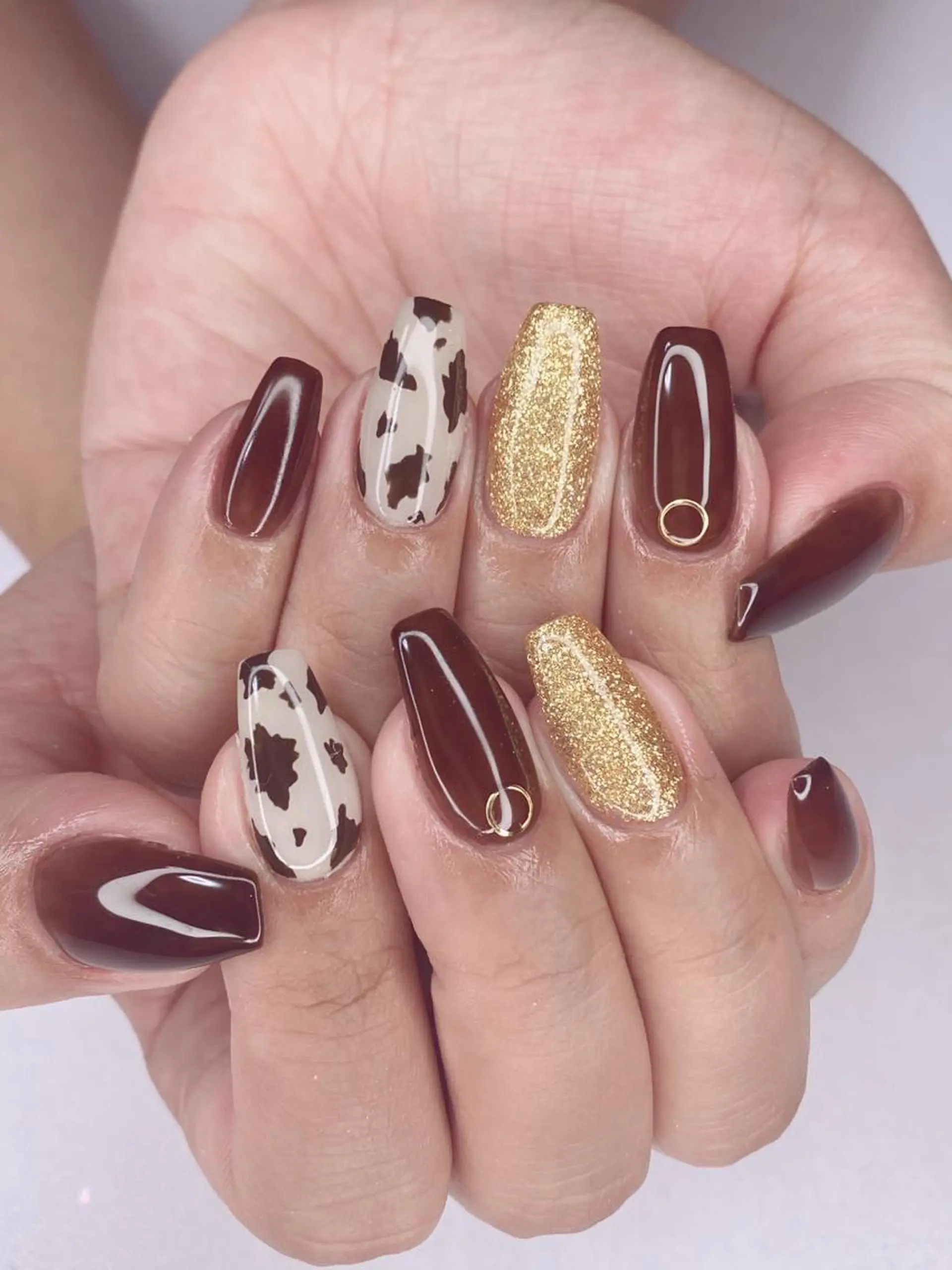 ネイル アニマル柄 アートネイル フレンチネイル グラデーション キラキラネイル Ｎail Ｓalon ertiのネイルデザイン