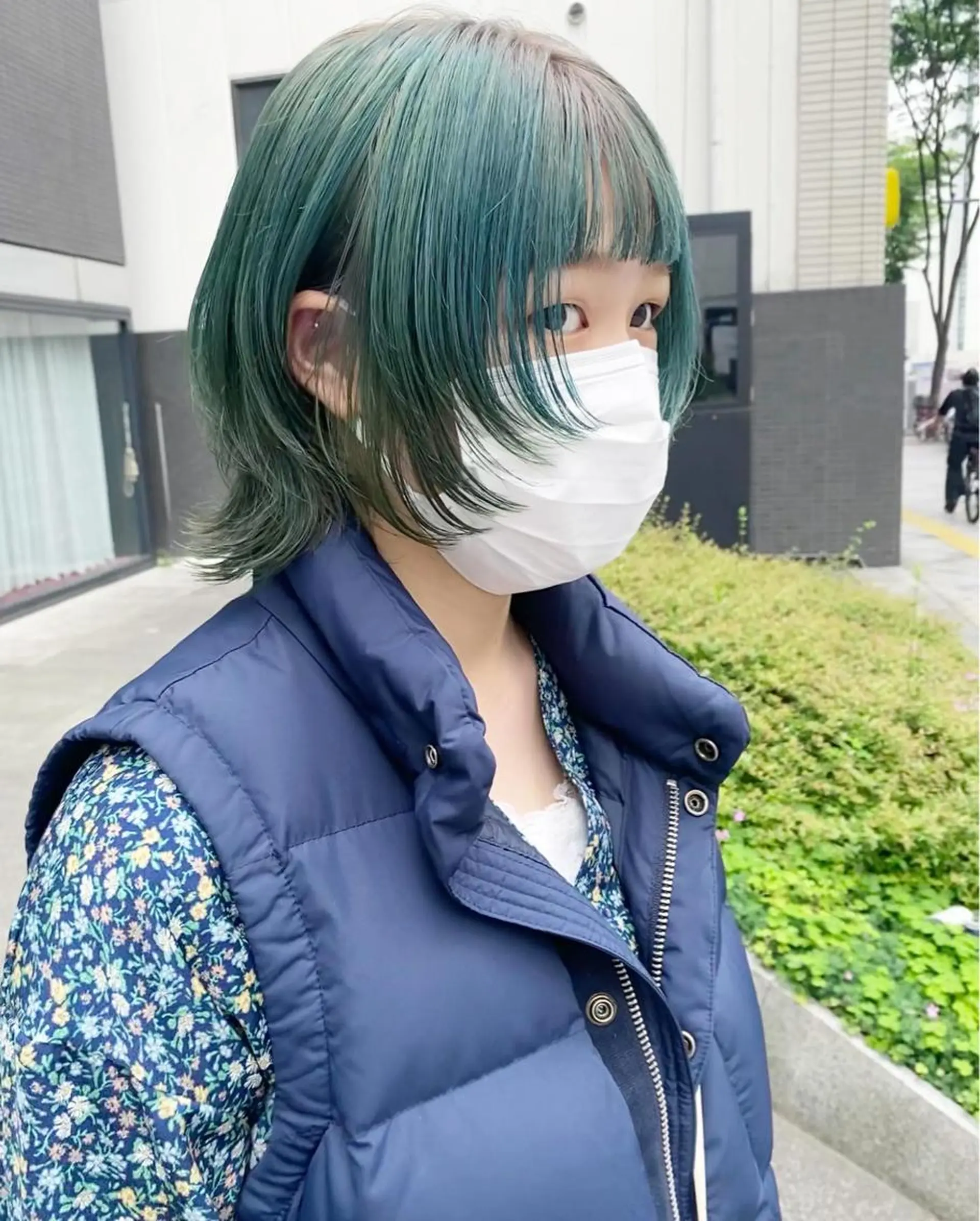 ミディアム 髪と音処　マトぺ所属・デザインカラー/ボブ ブリーチカラー/ユリのヘアスタイル