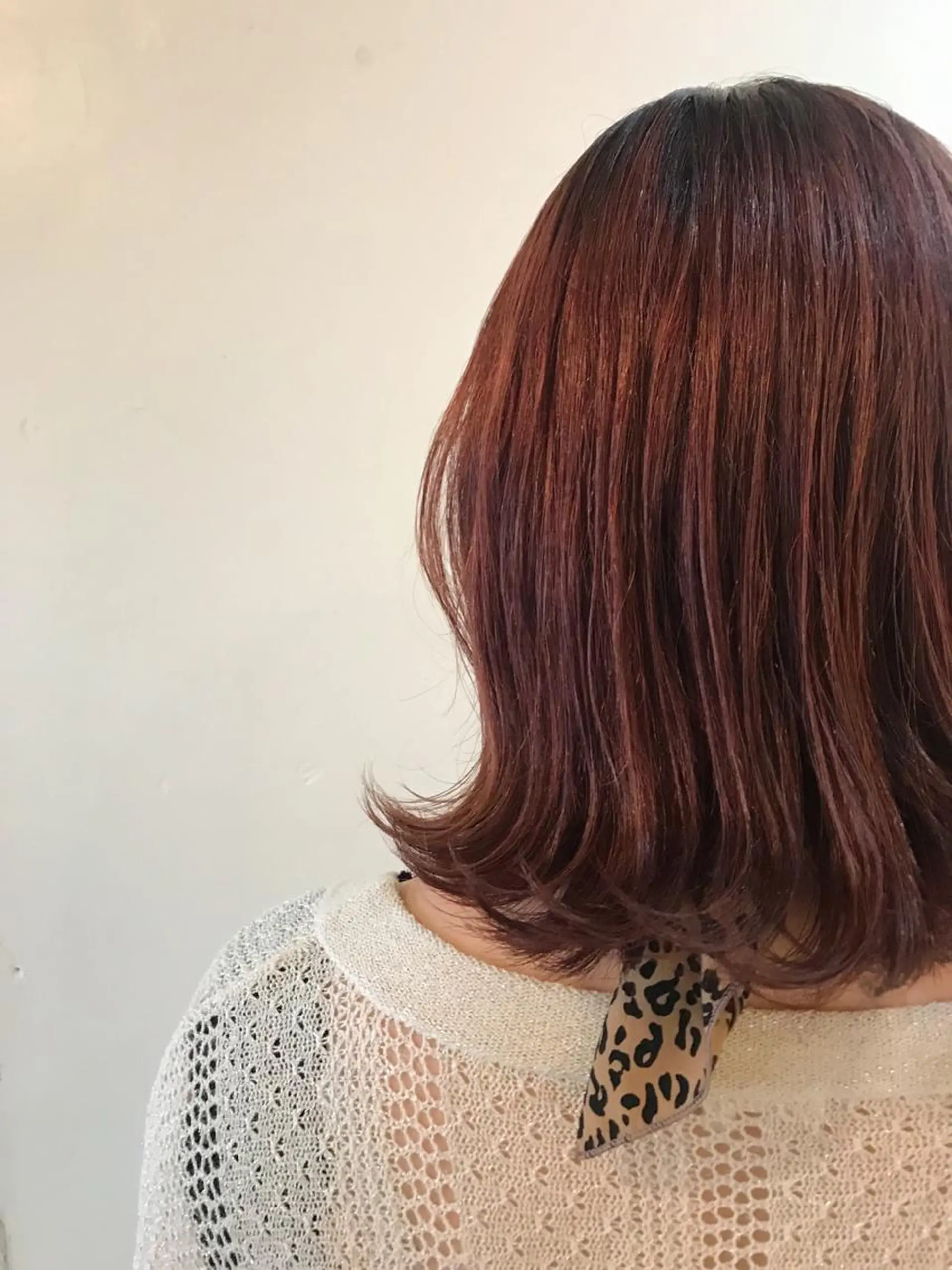 ミディアム カラー ブリーチ ブリーチなしカラー レッドカラー stylist🎨 aye牧野莉香のヘアスタイル