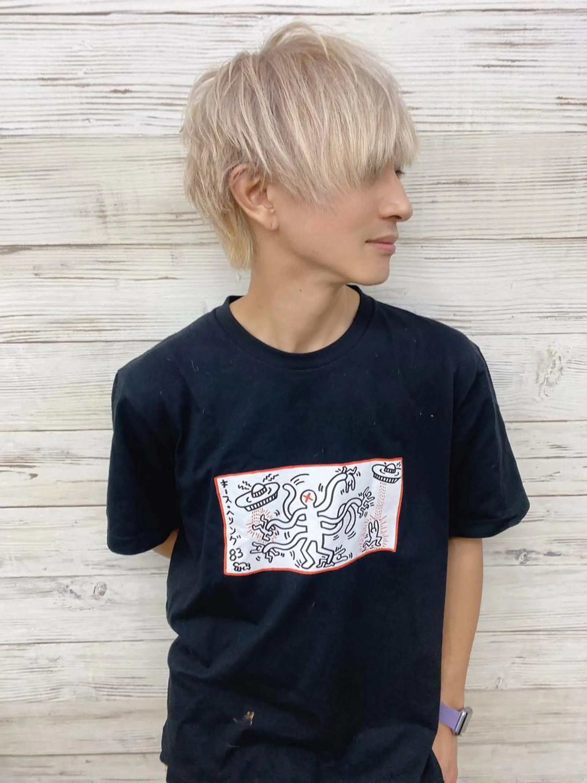 ショート カラー パーマ メンズ ショートボブ 編み込みエクステ シールエクステ メンズバレイヤージュ メンズブリーチ LAVENDIA Azabu所属・LAVENDIA 初音のヘアスタイル