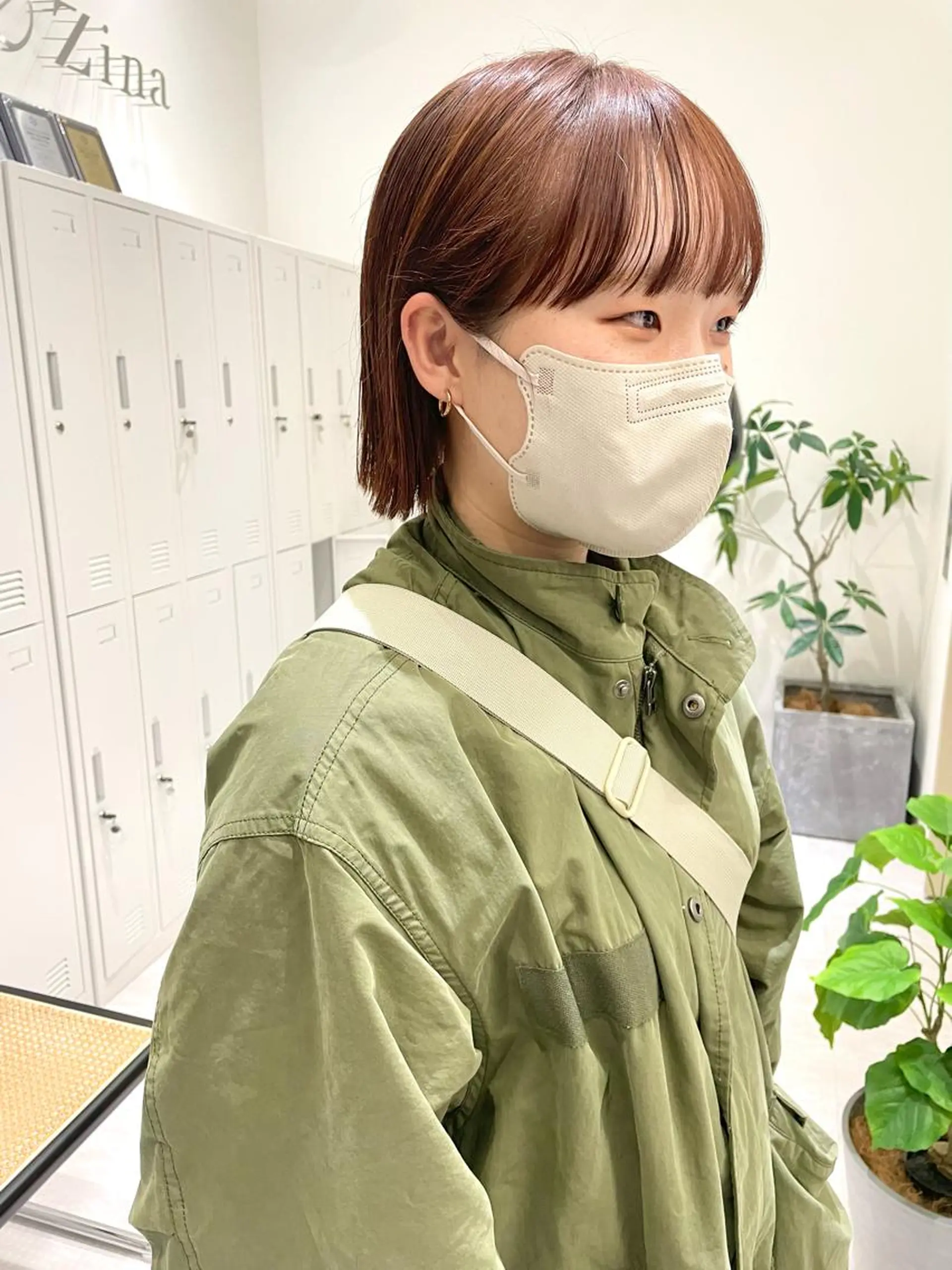 ショート カラー ブラウンカラー オレンジ オレンジブラウン ヘアカラー トリートメント レイヤー/ボブ/ 顔周り/yukinaのヘアスタイル