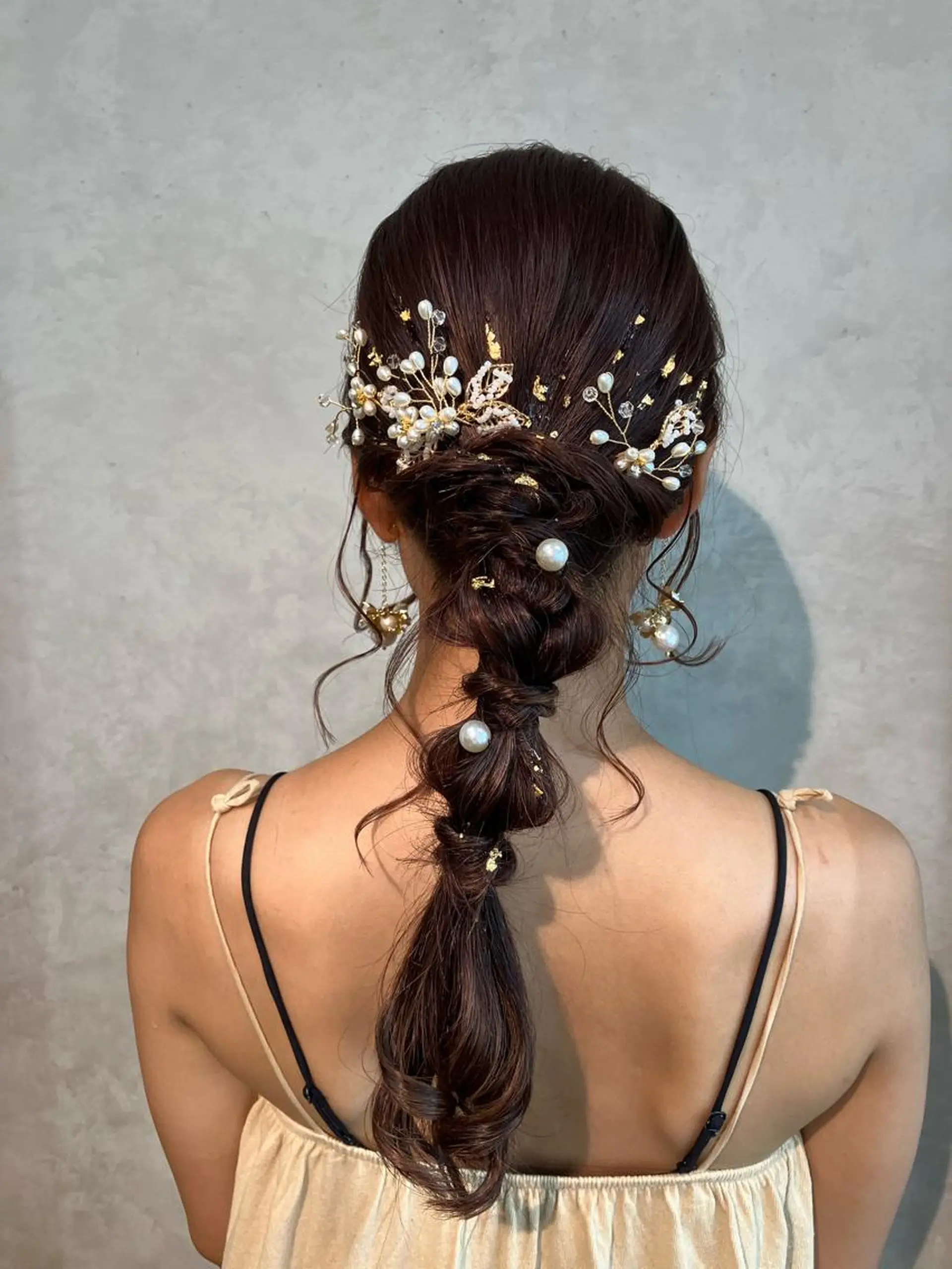 セミロング ヘアアレンジ 結婚式・ブライダル Hair&Make Nahoのマツエク・マツパデザイン