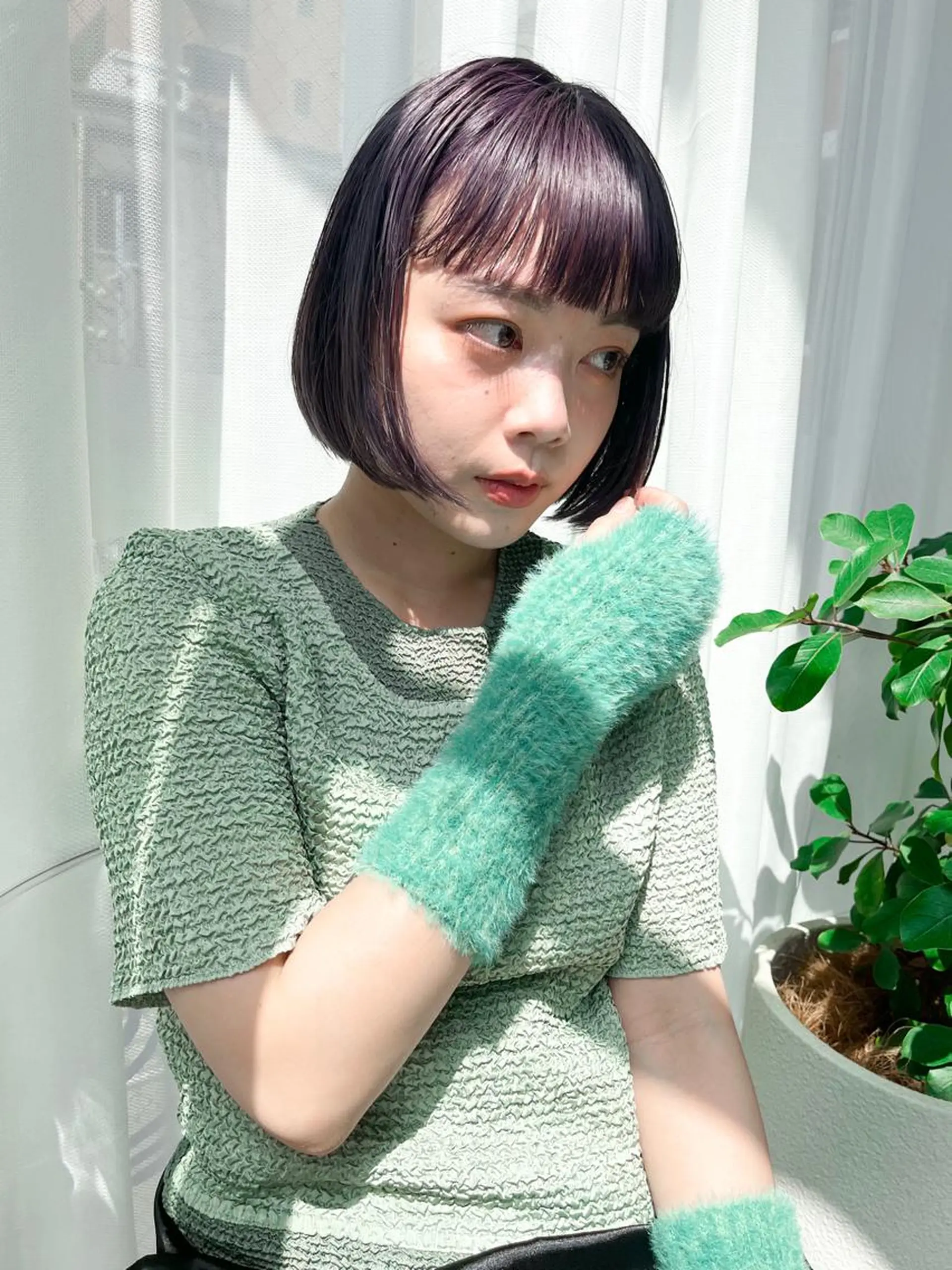 ミディアム カラー パーマ ヘアアレンジ メンズ カット ヘアカラー ハイトーン/顔まわり Nina💒のヘアスタイル