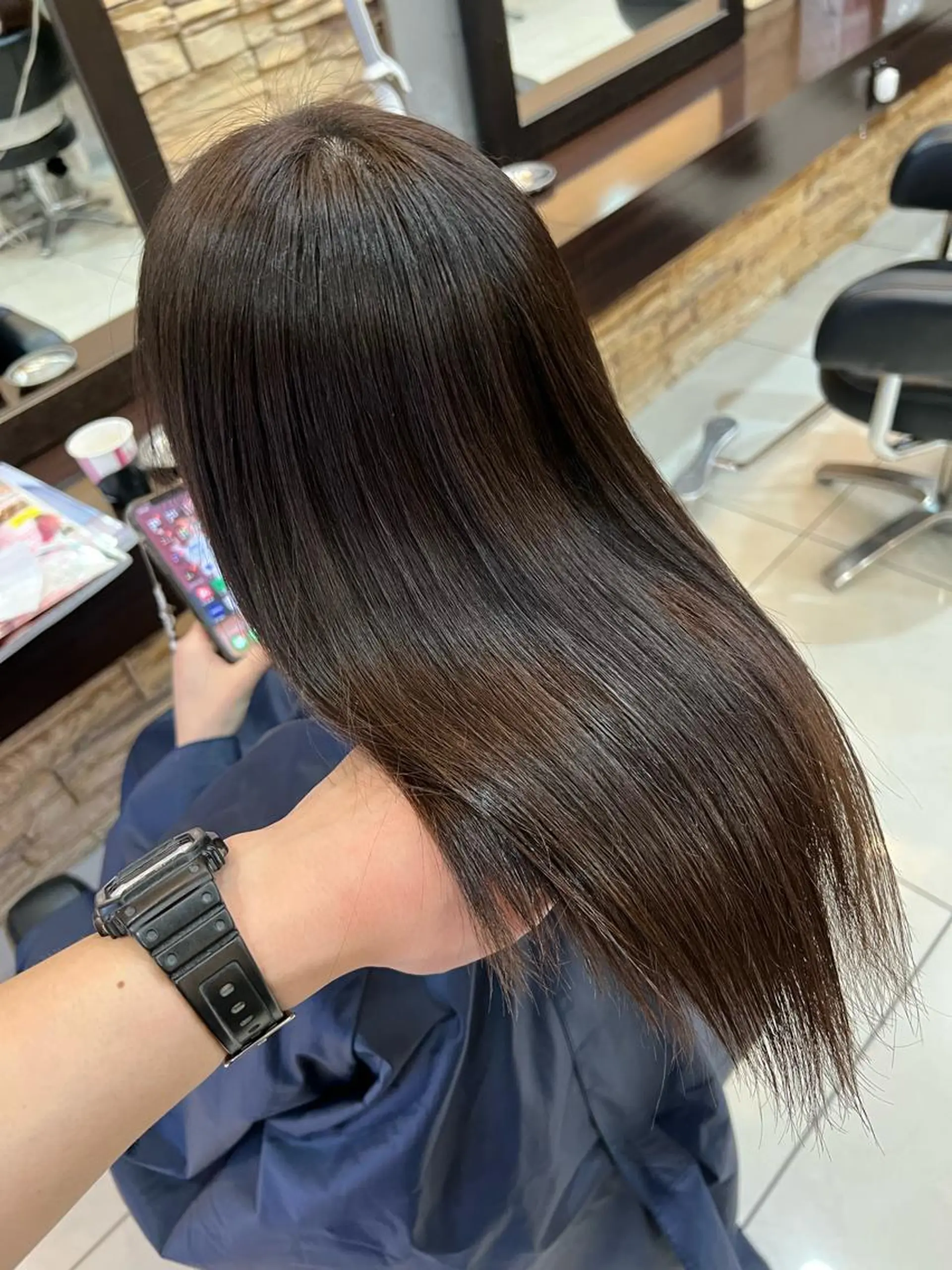 ロング 福岡縮毛矯正✨️ ストレート 向井和輝のヘアスタイル