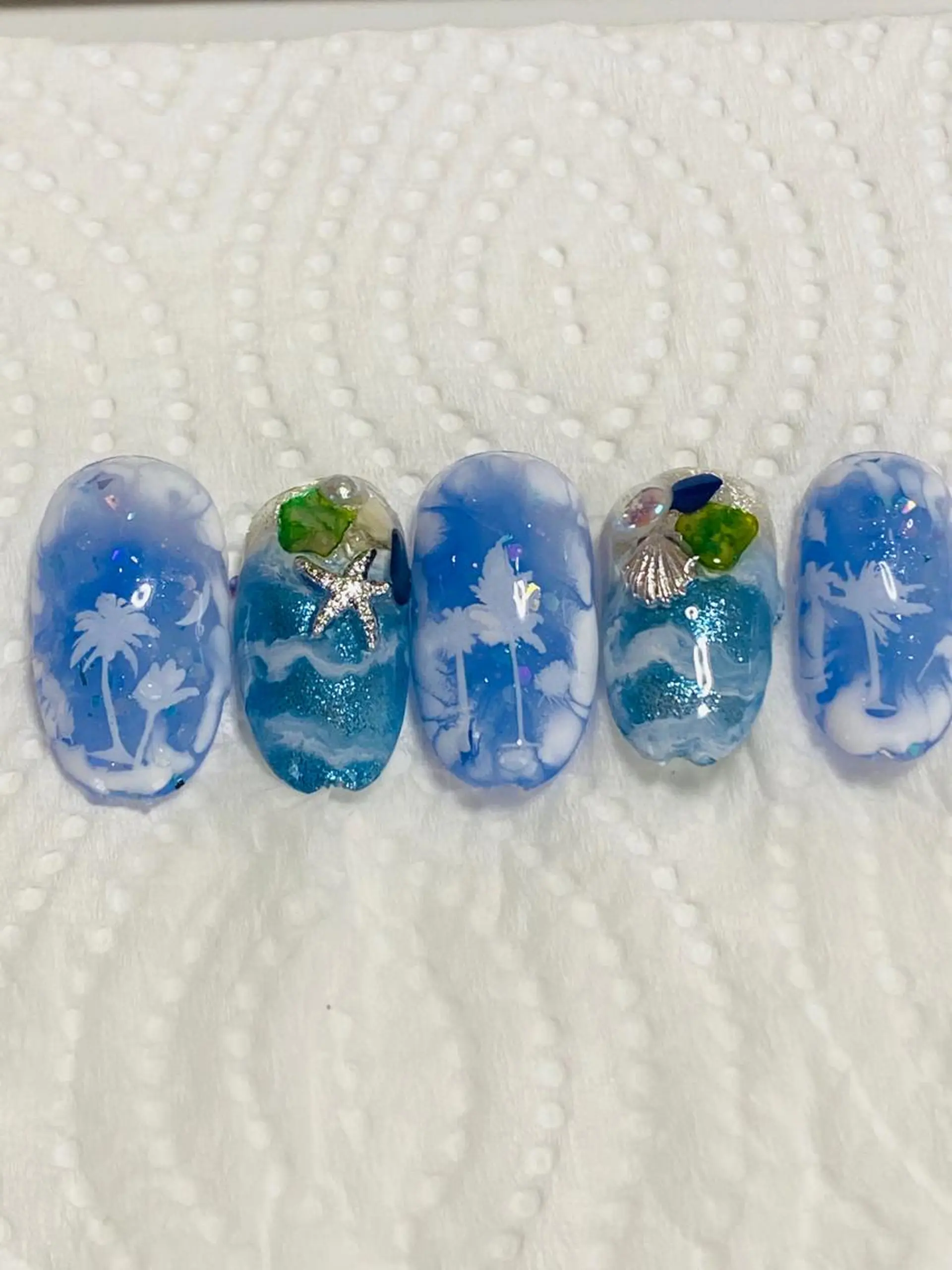 ネイル ブルー 自宅ネイルサロン ♦️nuance♦️のネイルデザイン