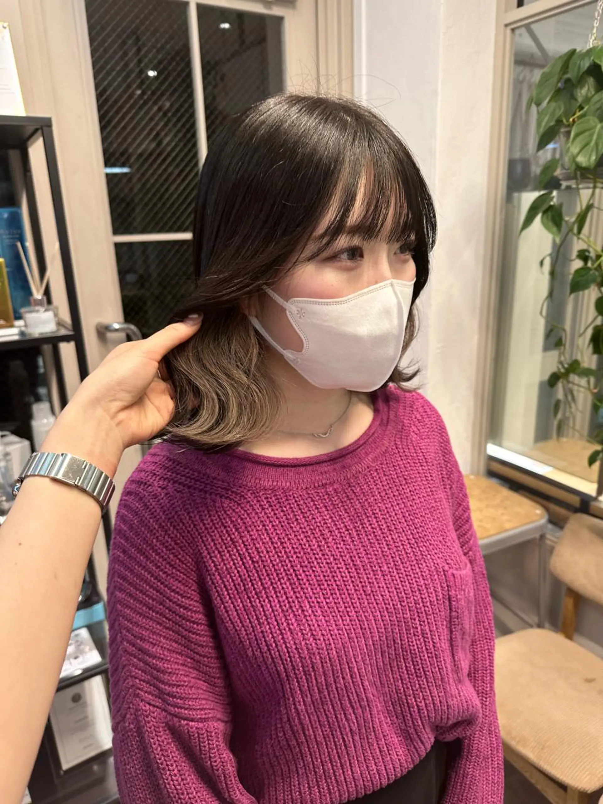 ミディアム カラー REINA☁️透明感 カラー/ぷつっと♡のヘアスタイル