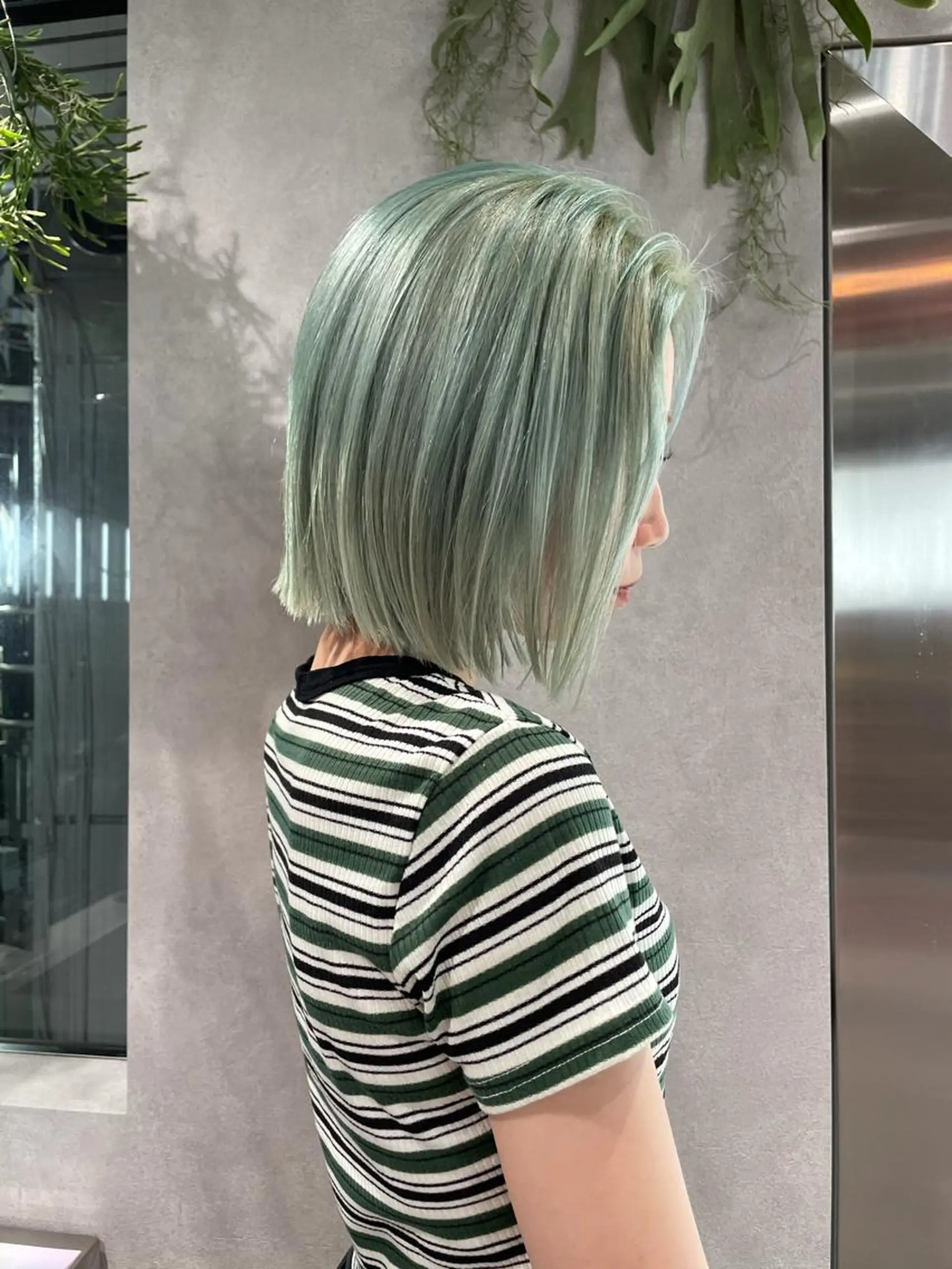 ミディアム カラー ブリーチ ミント ミントグリーン トリートメント ヘアカラー ナチュラル透明感🌱 小山美樹子のヘアスタイル