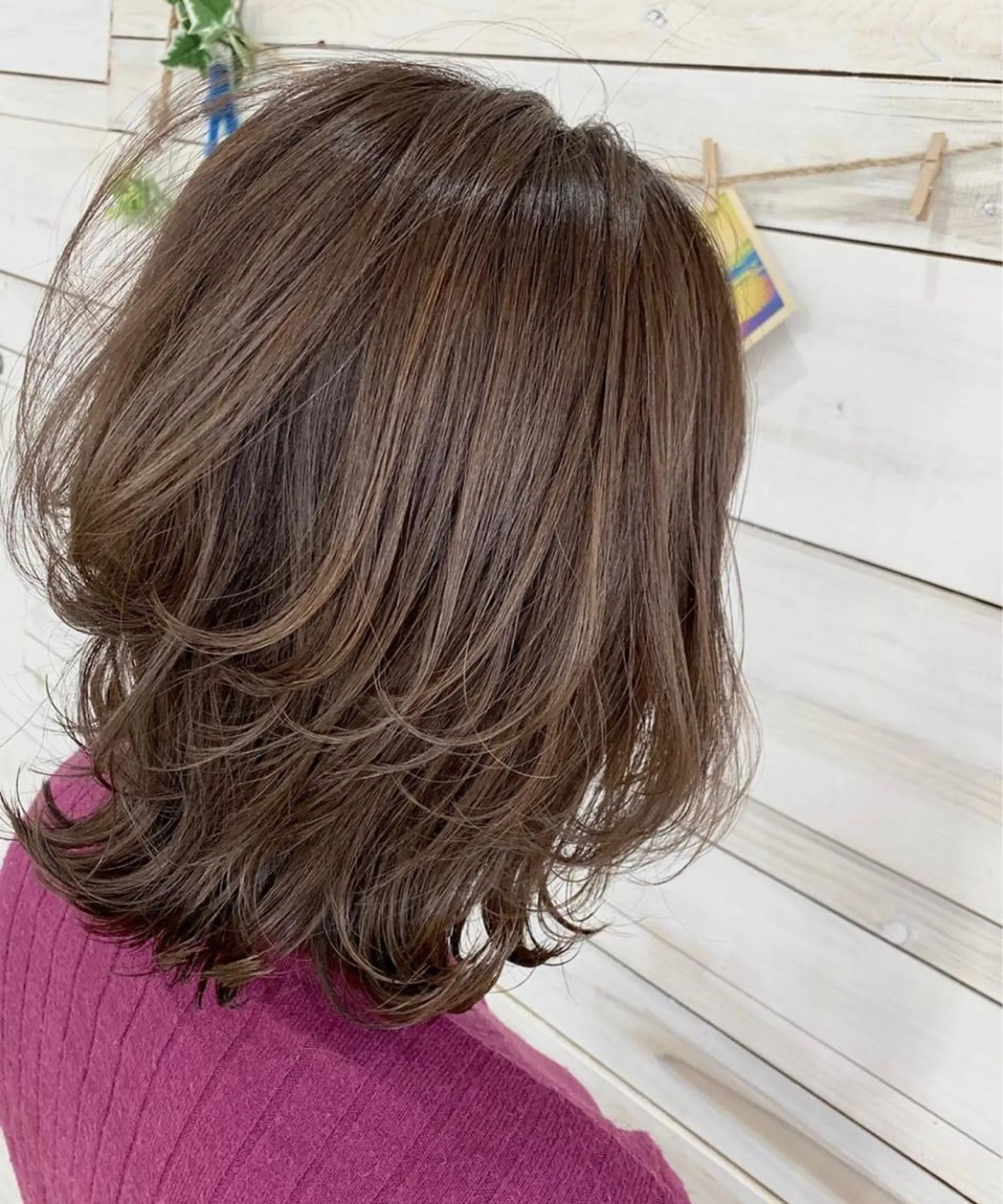 ミディアム カット ヘアカラー トリートメント ハッシュカット/ボブ /レイヤー/彩奈のヘアスタイル