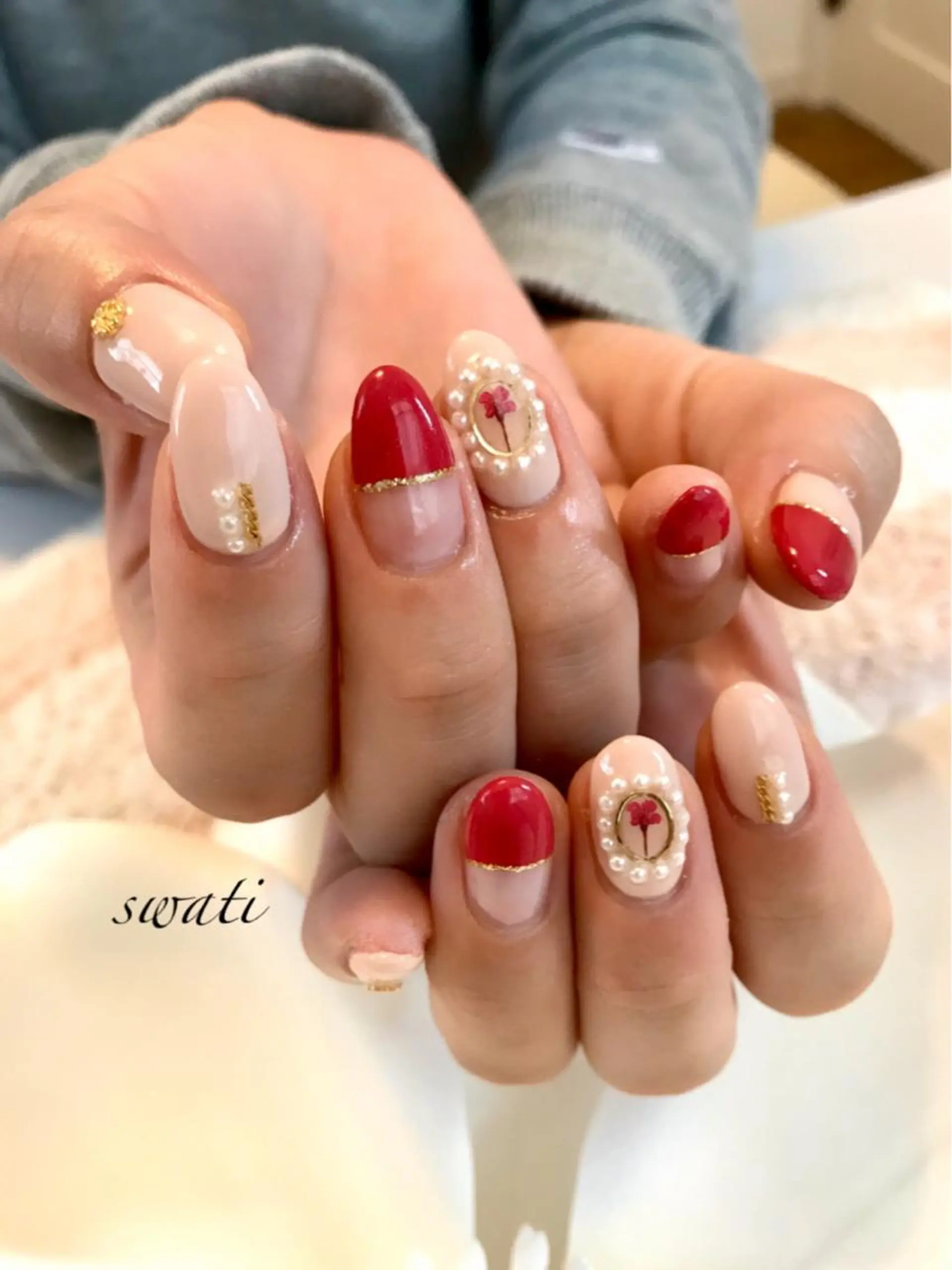 ネイル アートネイル オフィスネイル シンプルネイル 春ネイル yuko （ネイリスト）のネイルデザイン