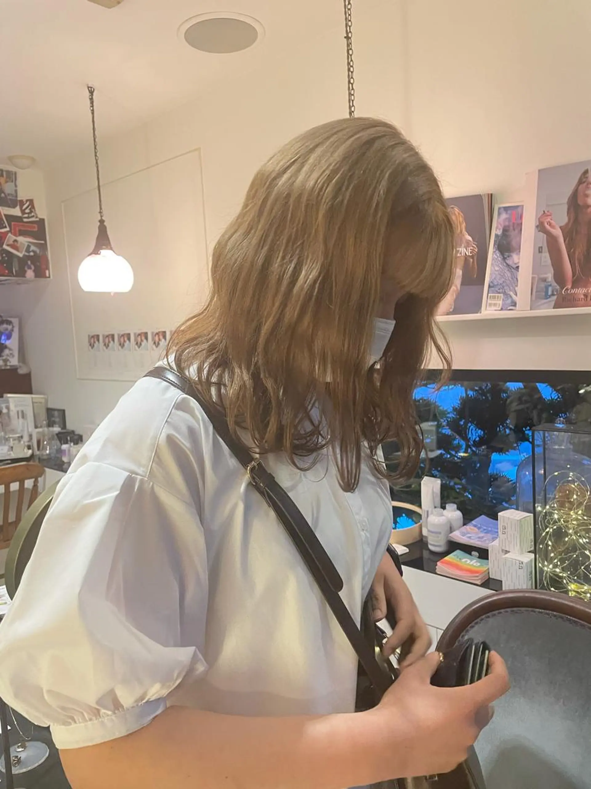 セミロング カラー ヘアカラー トリートメント アオキ リノのヘアスタイル