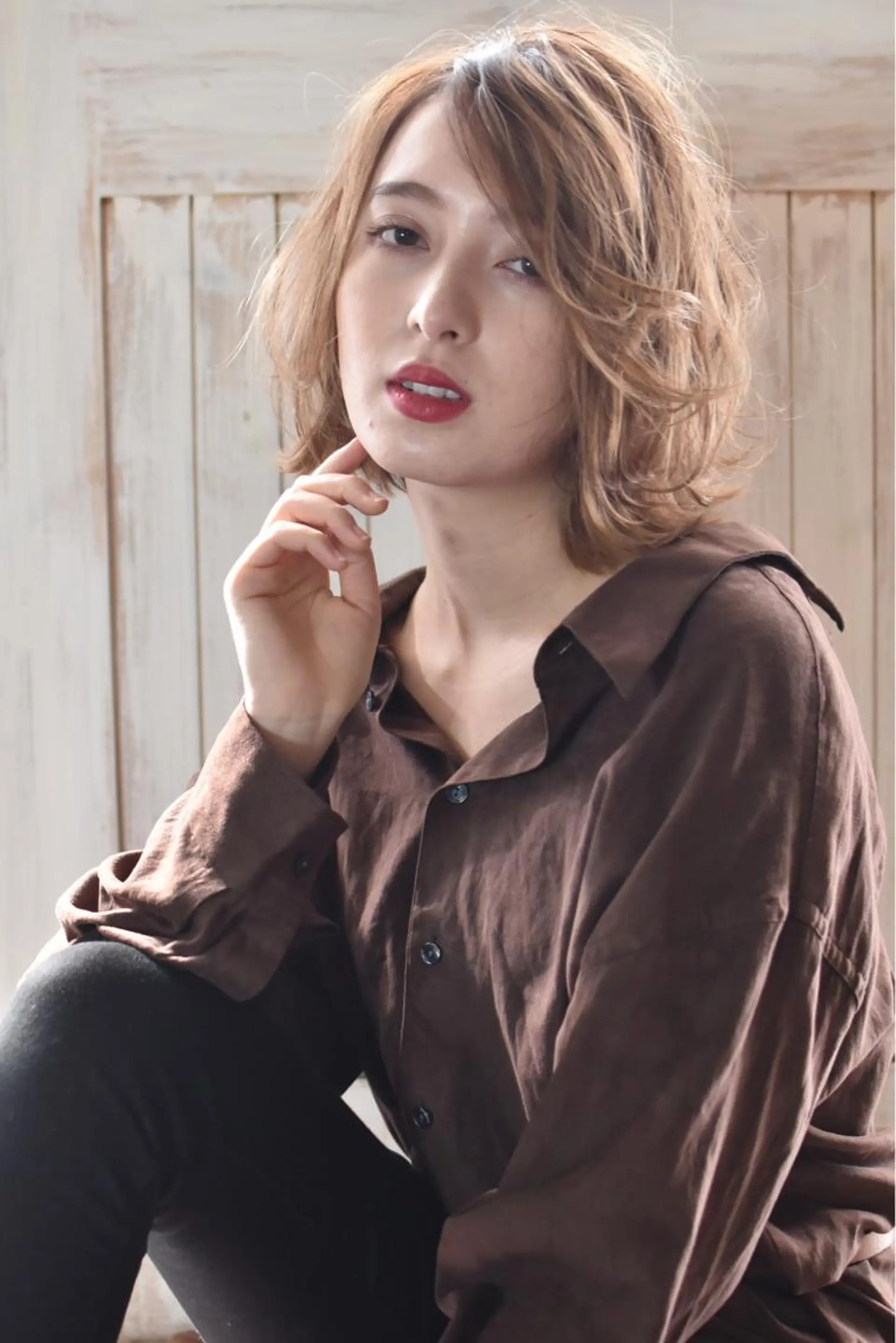 ミディアム カラー パーマ メンズ 南堀江🌿パーマ Tetsu【テツ】のヘアスタイル