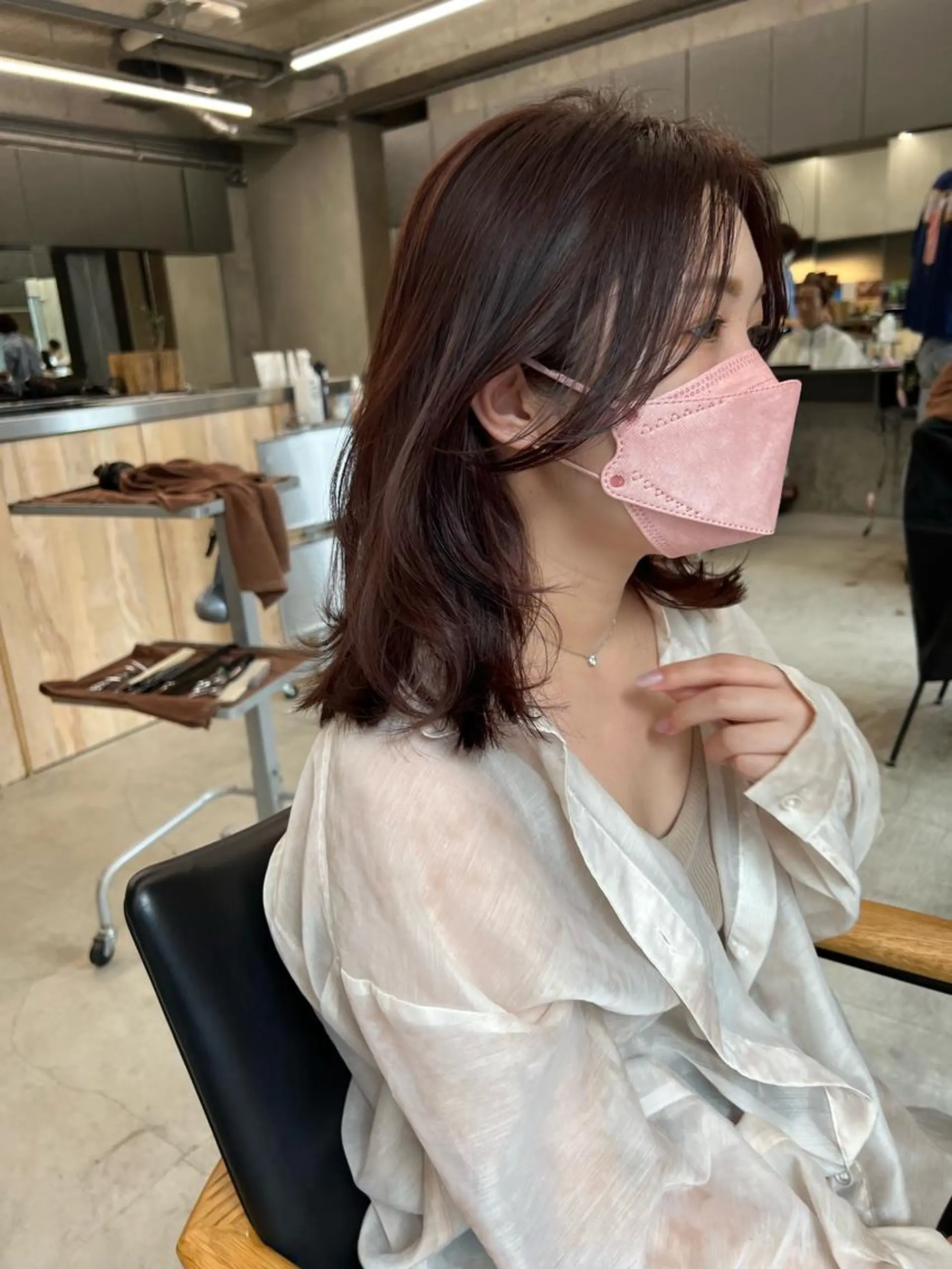 ミディアム カラー レイヤーカット カット ヘアカラー トリートメント sakoda shunkiのヘアスタイル