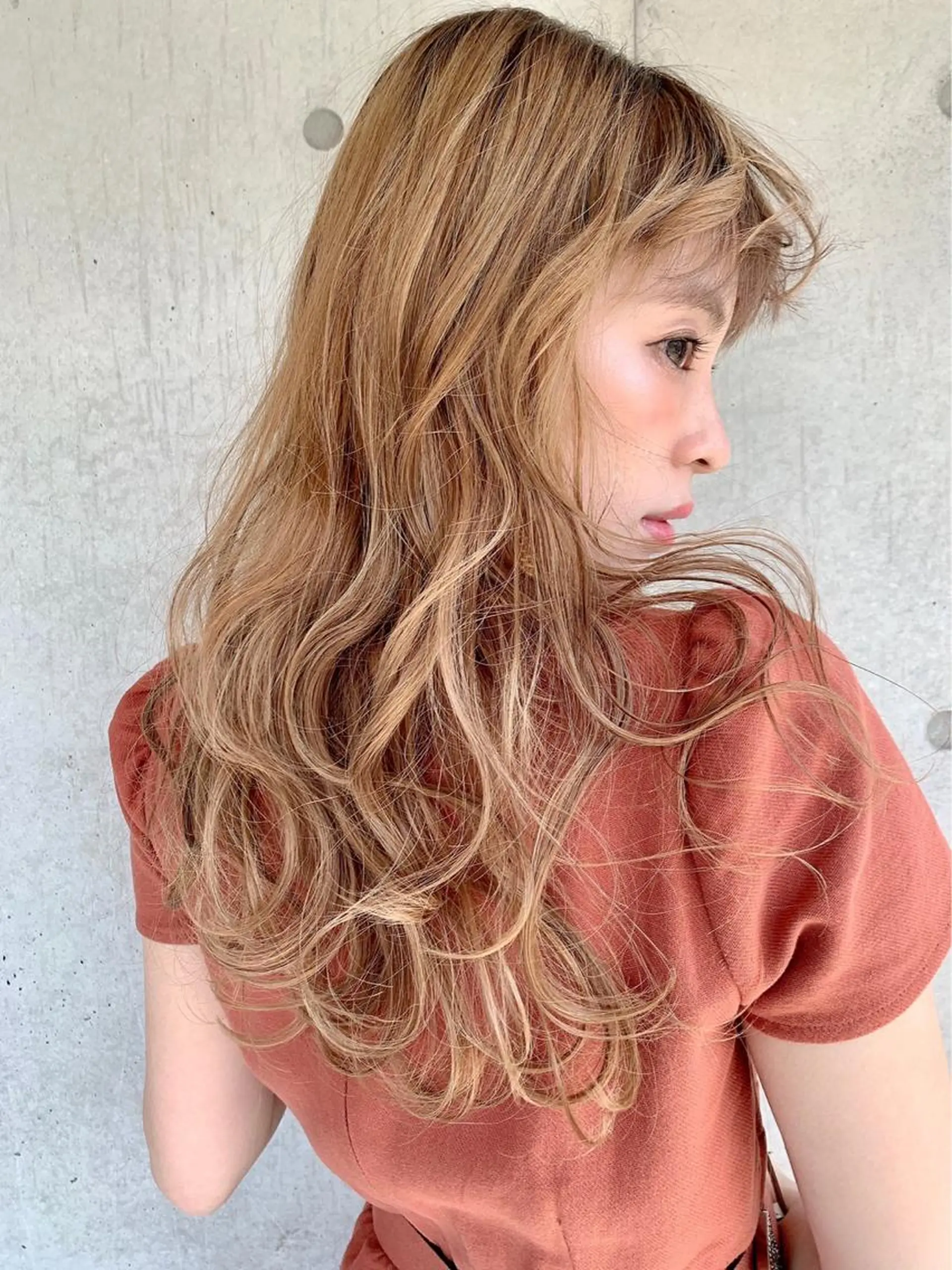 ロング カラー ダブルカラー ロング トリートメント くすみミルクティー／ ブラウン🪡TOWAのヘアスタイル