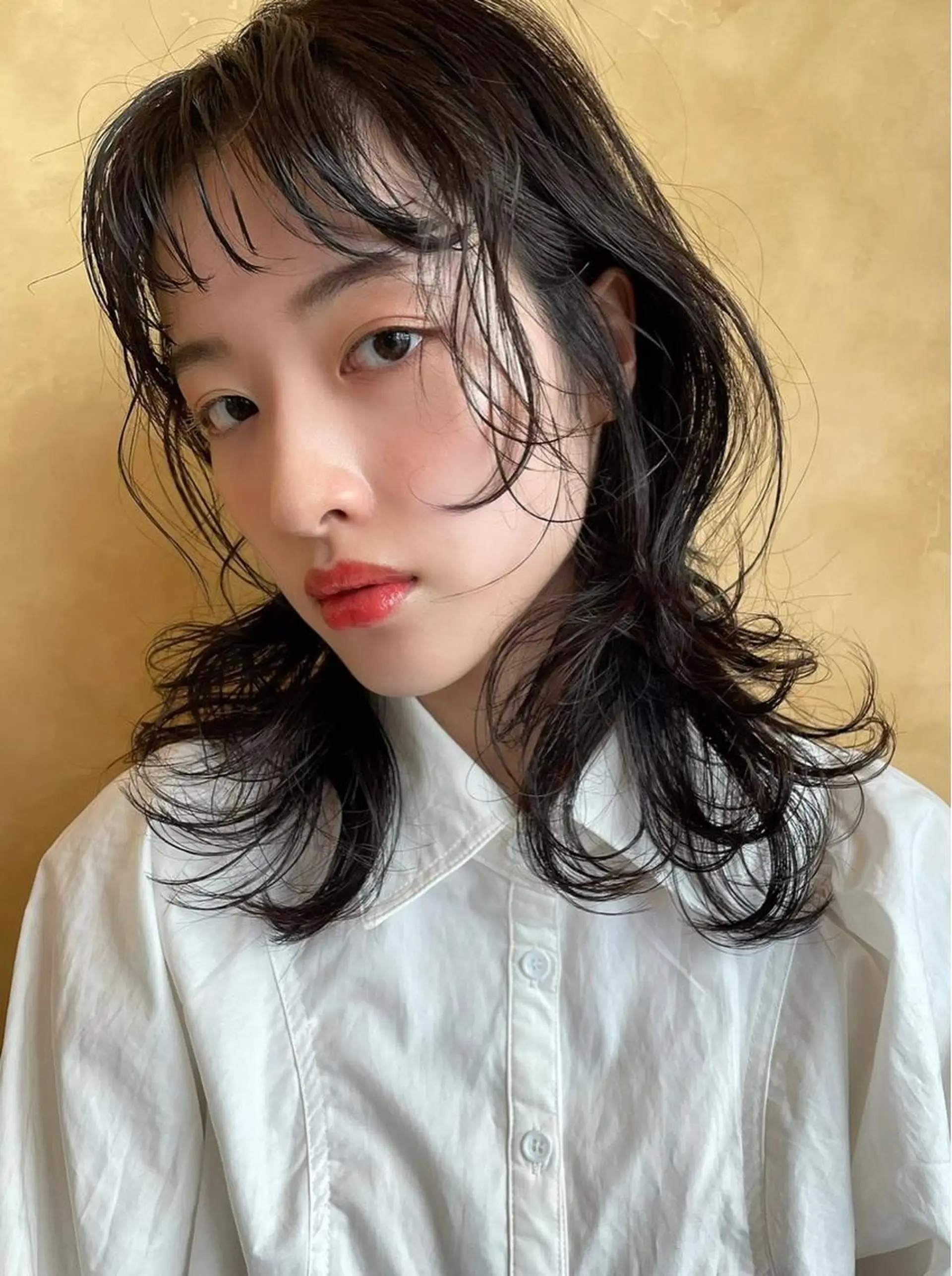 セミロング カラー ヘアアレンジ maoブリーチ無し 似合わせカラーのヘアスタイル