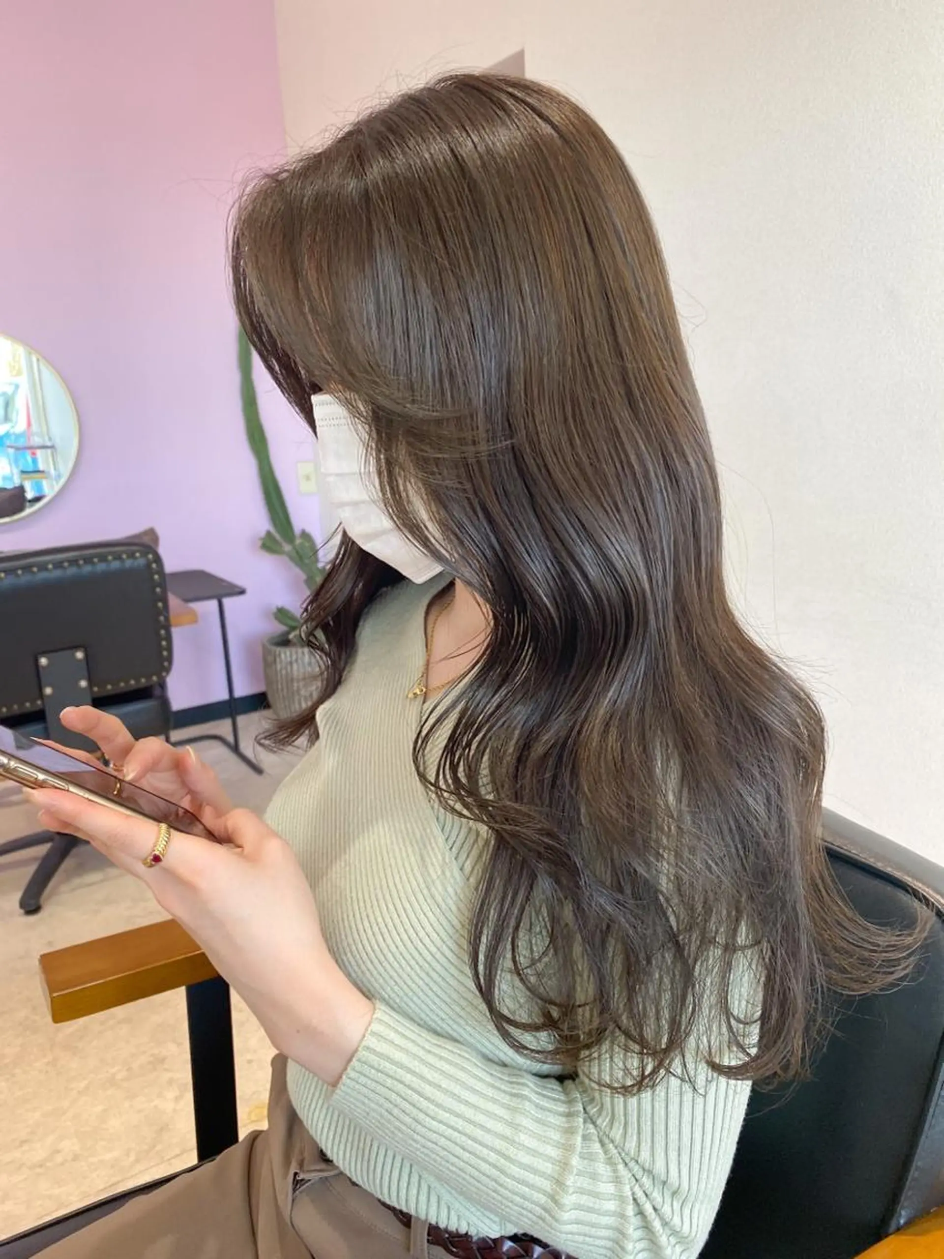 ロング カラー カット ヘアカラー トリートメント 藤井 貴美子のヘアスタイル