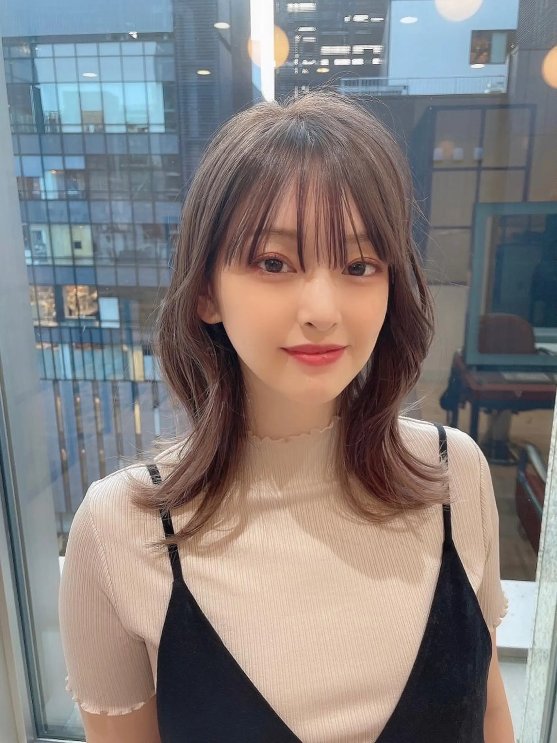 ミディアム ヘアカラー 💜 市川 桃子 💜のヘアスタイル