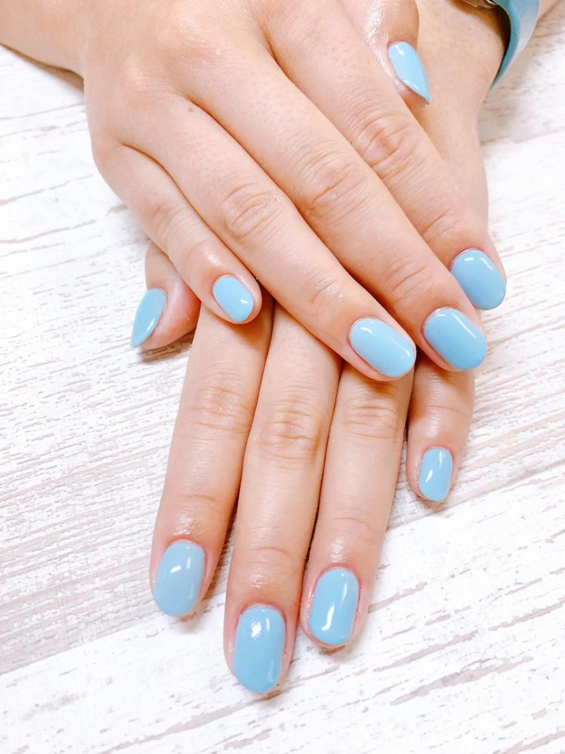 ネイル 水色 ハンドネイル Story nail所属・Story nail Sakuraのネイルデザイン