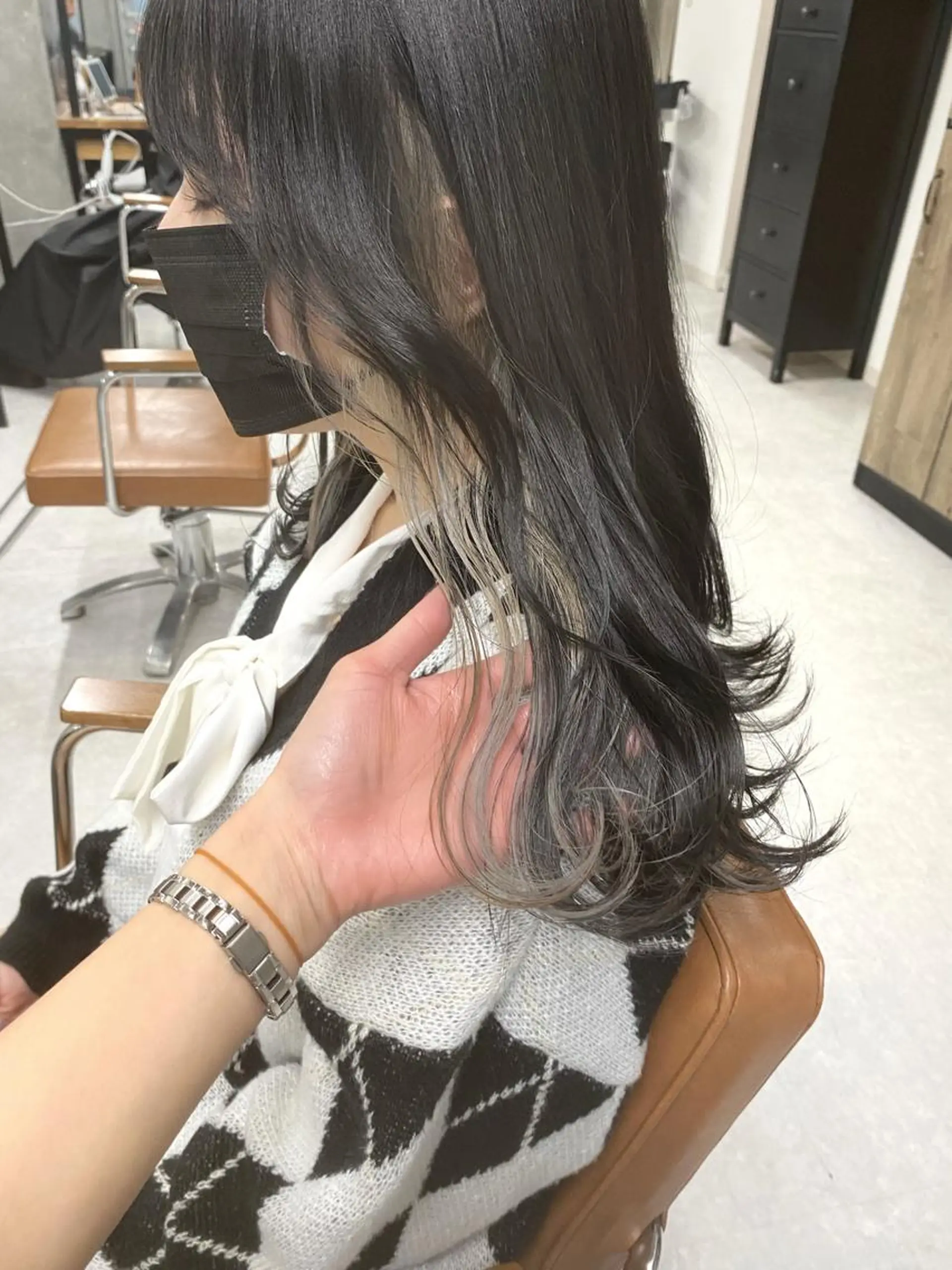 セミロング カラー ヘアアレンジ 🌷FUKA🌷 まろやかハイトーンのヘアスタイル