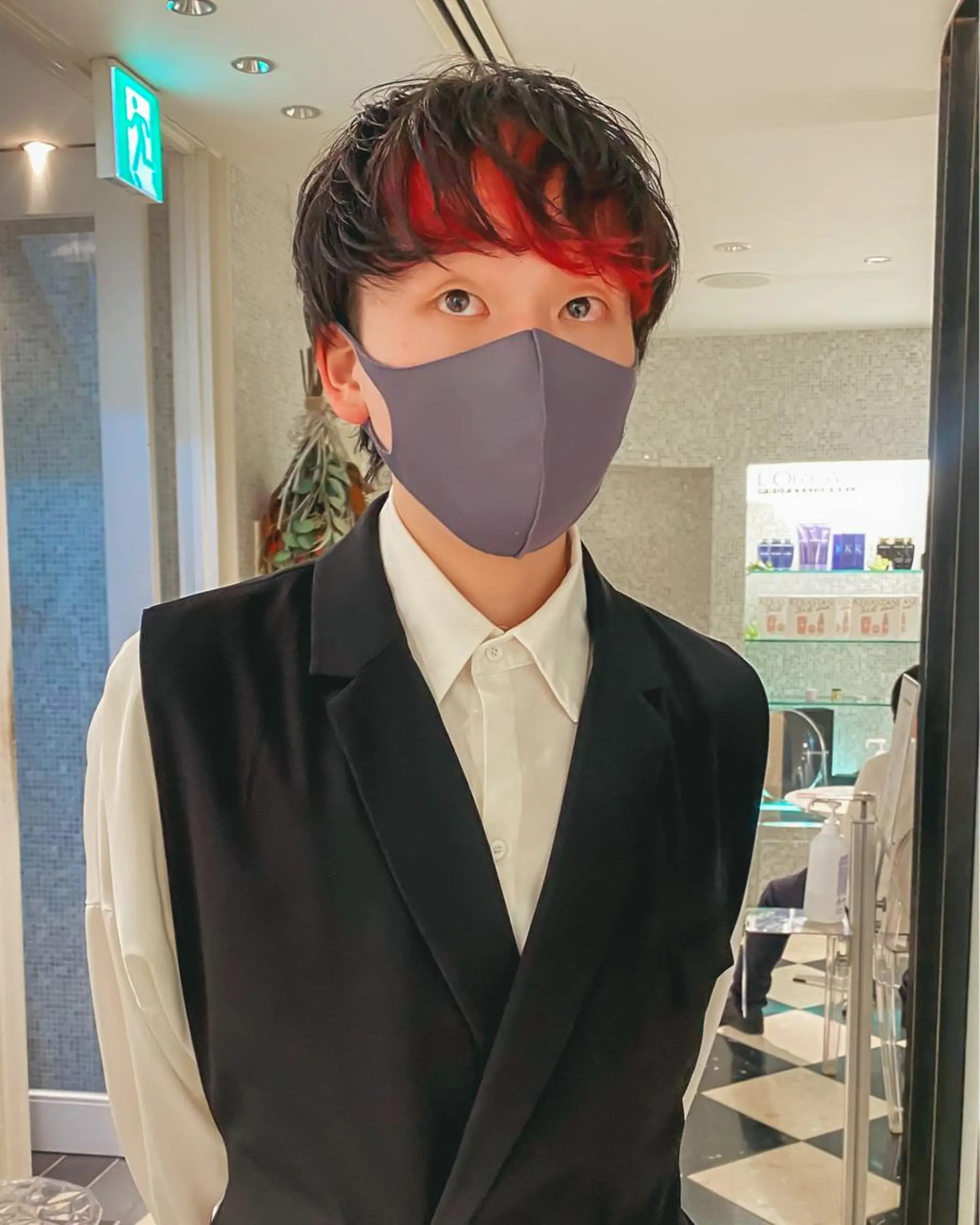 ショート カラー メンズ レッドカラー 栄/矢場町 三井太朗のヘアスタイル