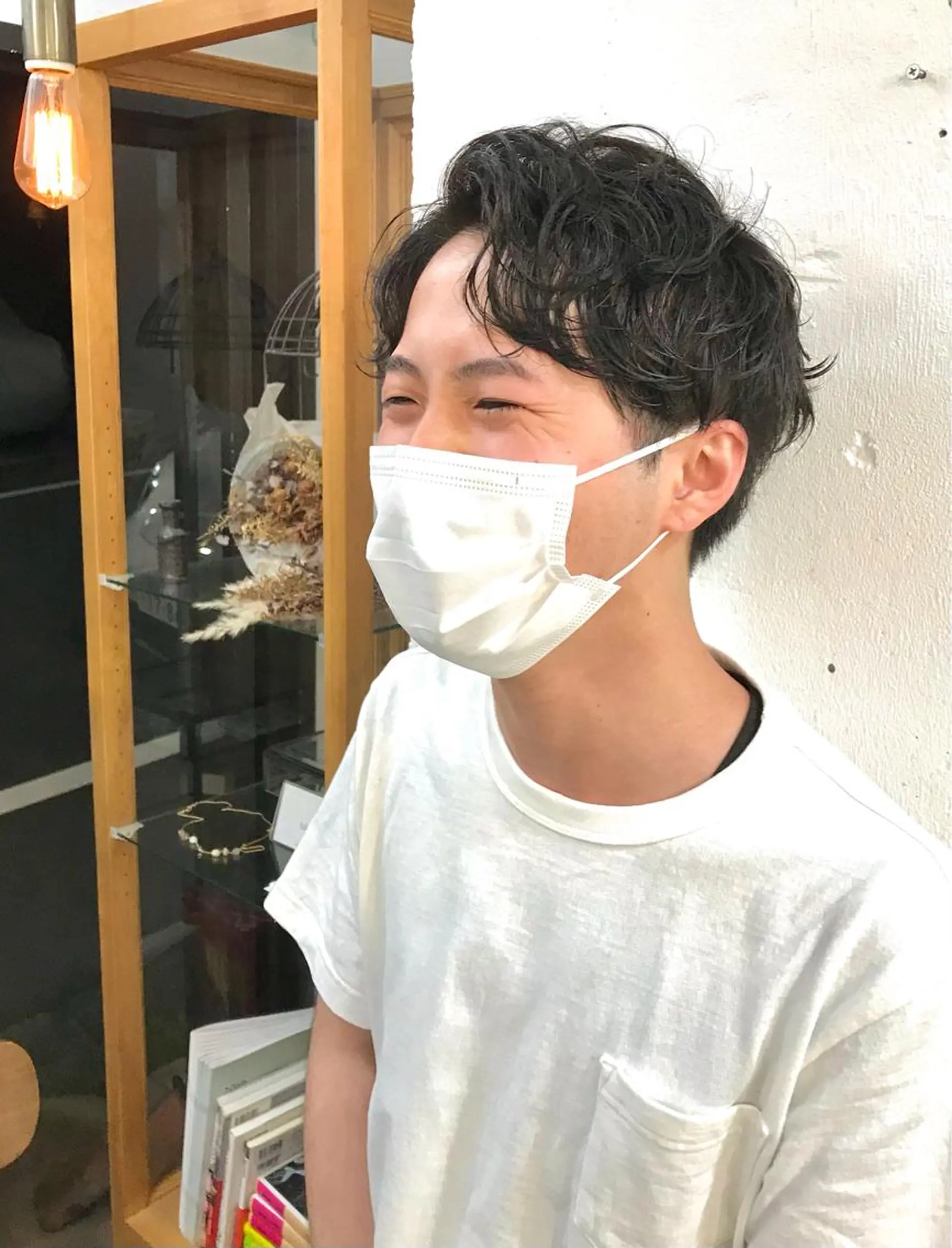 ショート パーマ メンズ カット パーマ トリートメント 木村陸弥 似合わせ 透明感カラー🌿のヘアスタイル