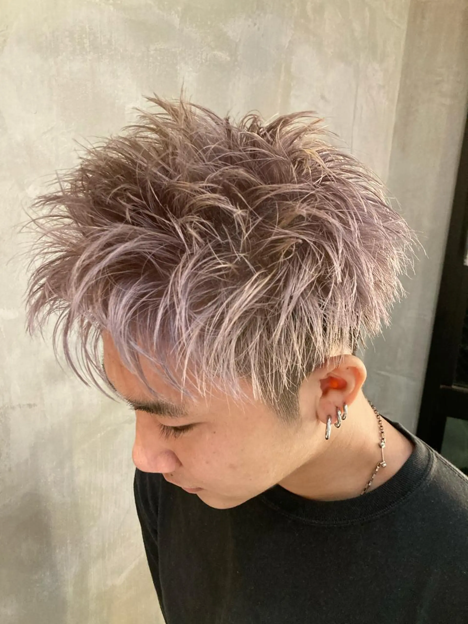 ショート カラー メンズ メンズブリーチ ブリーチ 波巻きスパイラルパー マ/シャドウパーマ駿のヘアスタイル