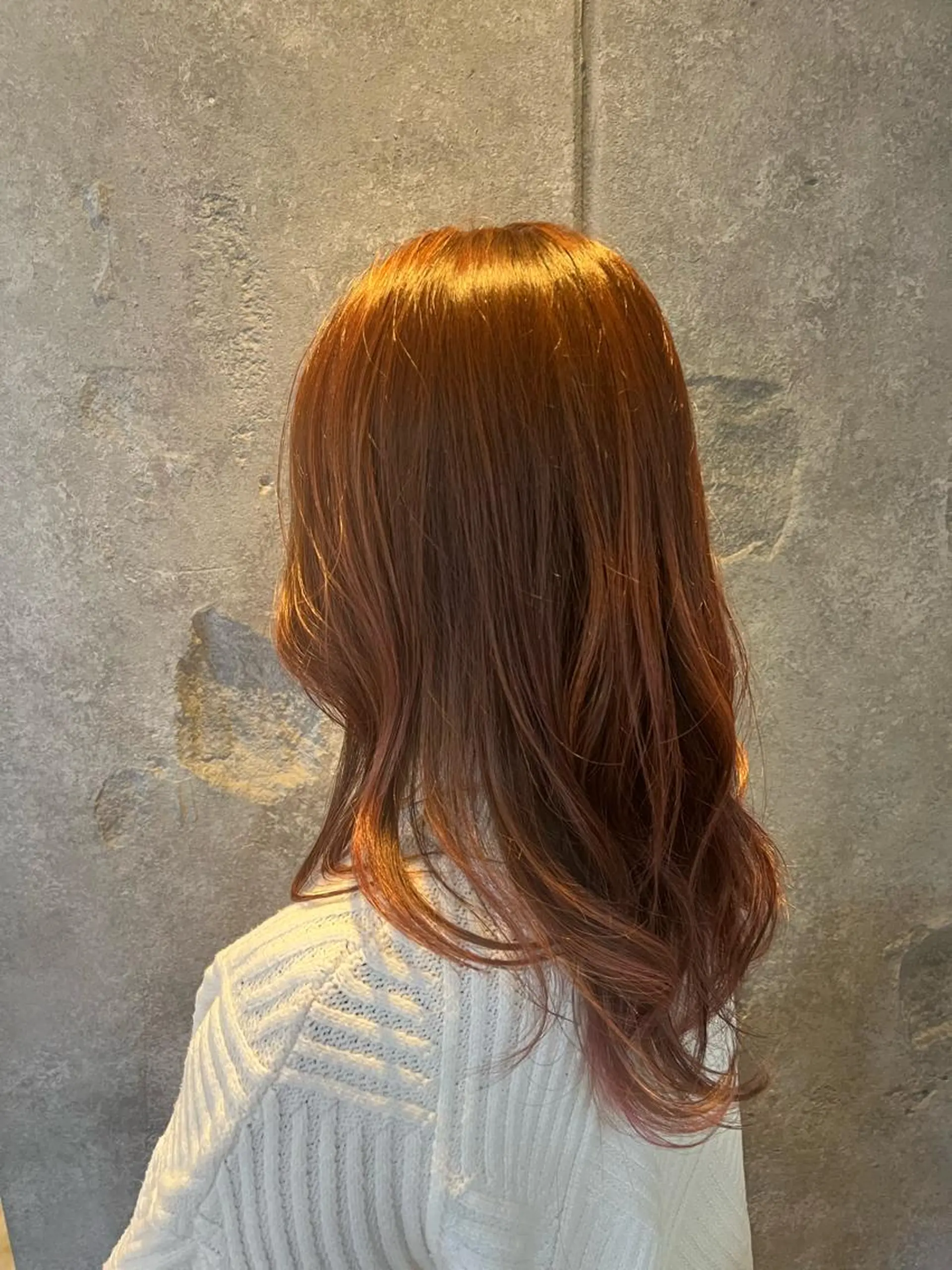 セミロング カラー バレイヤージュ ベージュカラー ピンクカラー ピンクベージュ レイヤーカット HAIR DESIGN vif所属・大久保 遥日のヘアスタイル