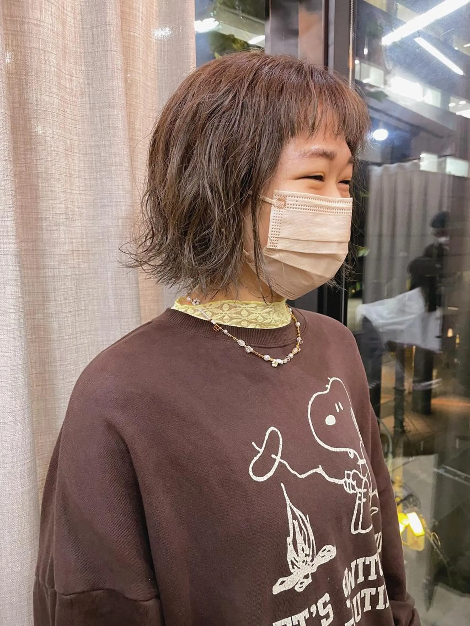 ミディアム カット ヘアカラー トリートメント 石上 沙也香のヘアスタイル