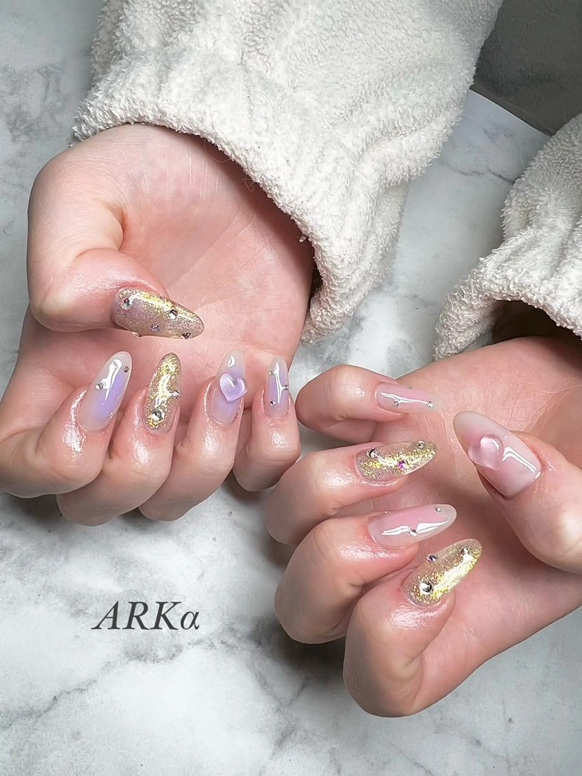 ロング ネイル ハンドネイル Nailsalon ARKαのネイルデザイン