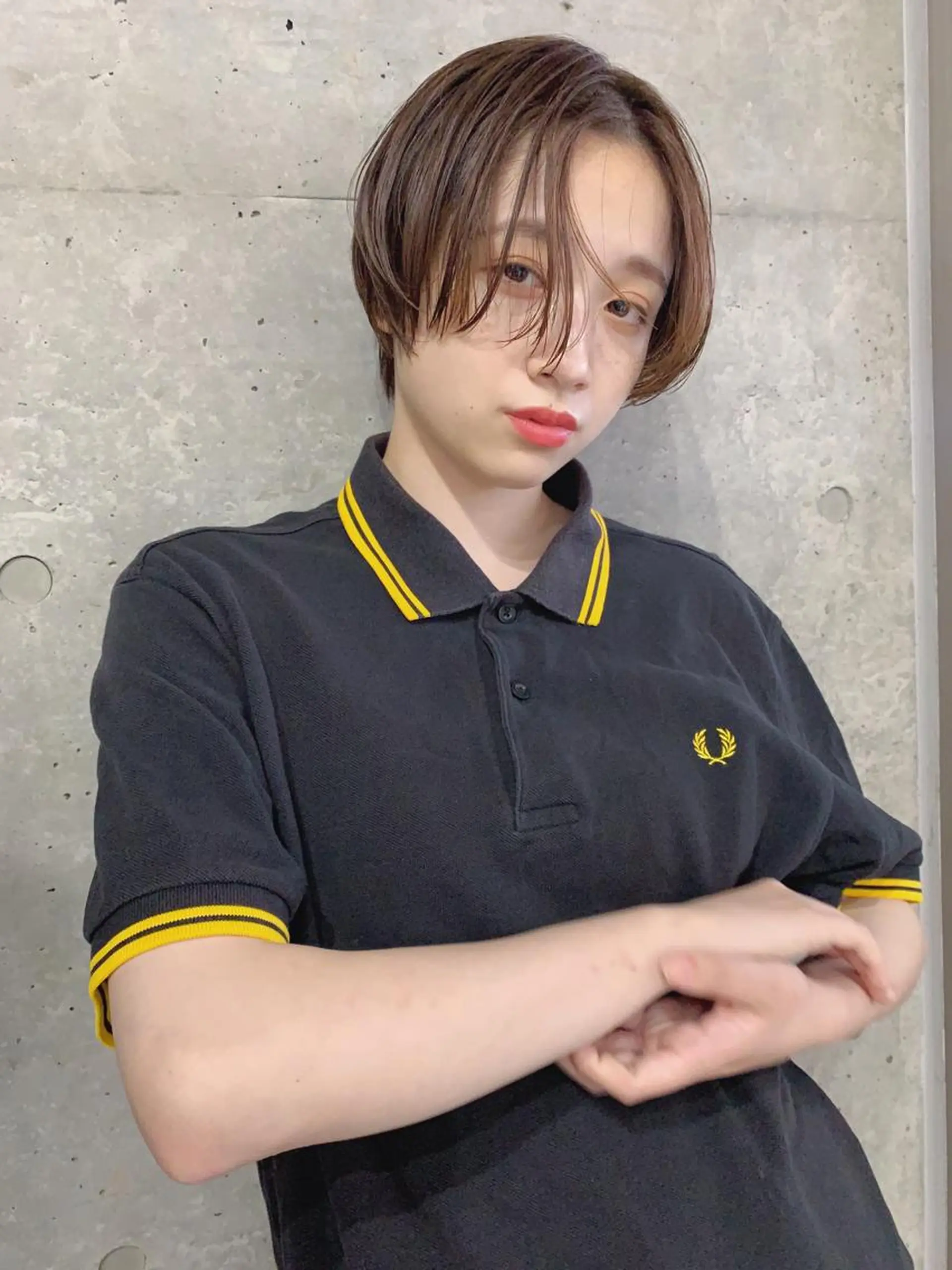 ショート カラー ボブパーマコテ巻き風 パーマNo1深江秀平のヘアスタイル