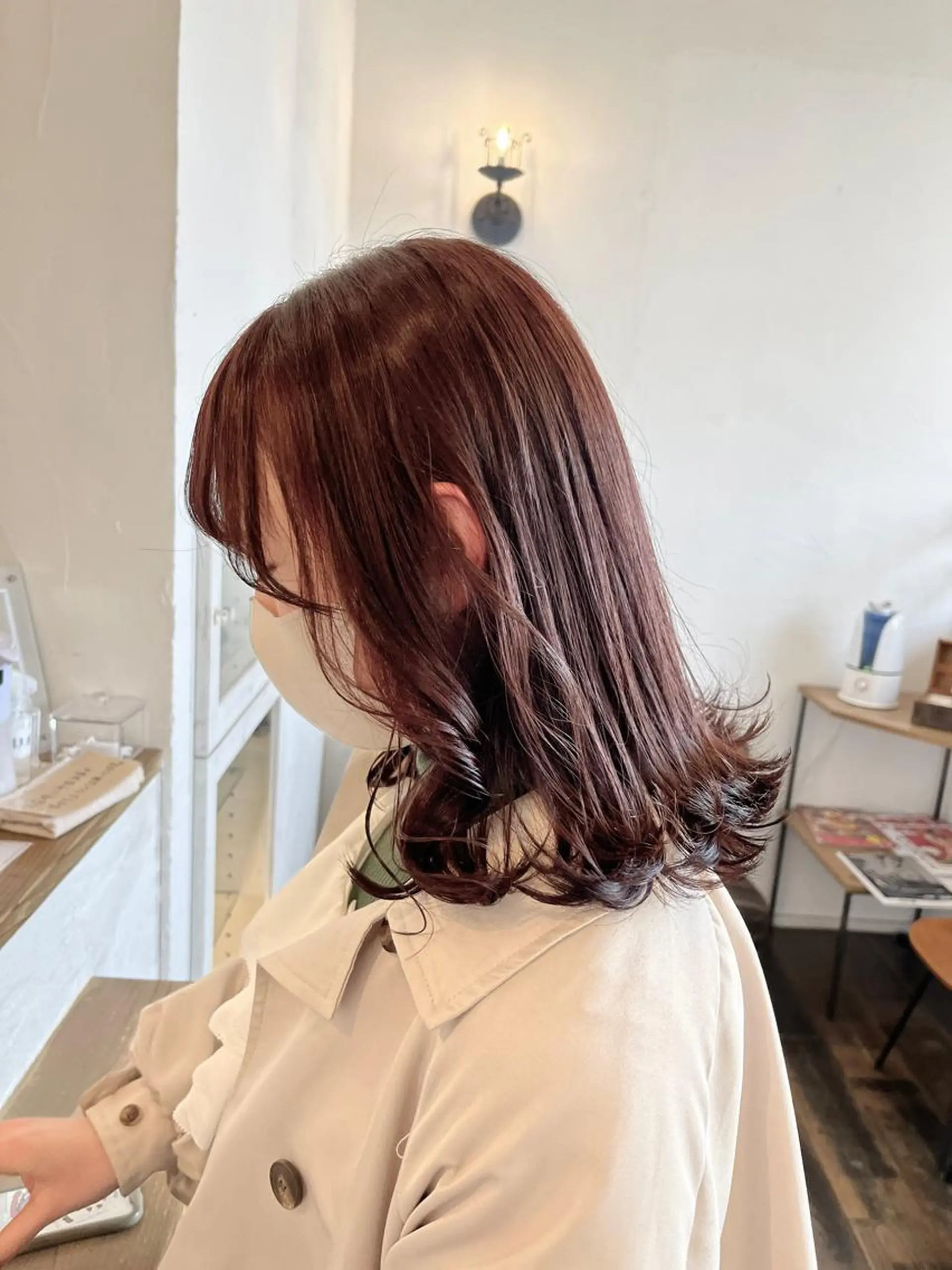 ミディアム カラー ブリーチ ブラウンカラー ブリーチなしカラー ピンクカラー 卒業式のヘアスタイル 伊藤ゆかり/髪質改善 /透明感カラーのヘアスタイル