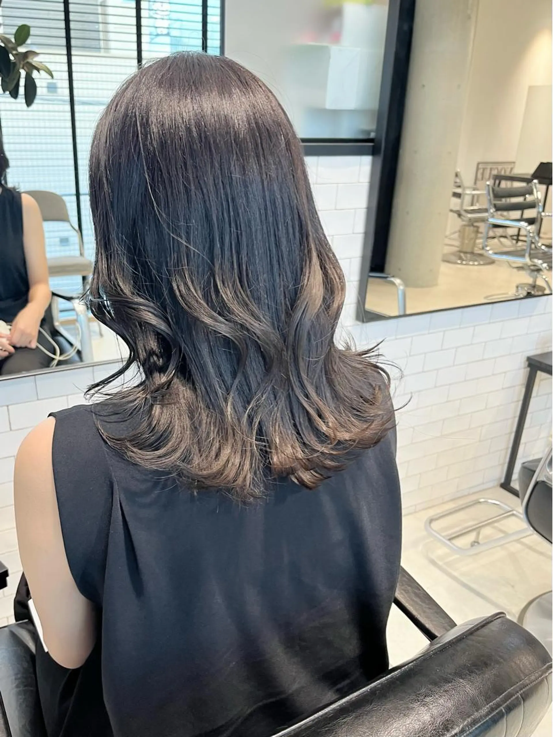 セミロング カラー カット ヘアカラー トリートメント ヘッドスパ ヘアセット 透明感/オリーブ/ グレージュ/YUKAのヘアスタイル